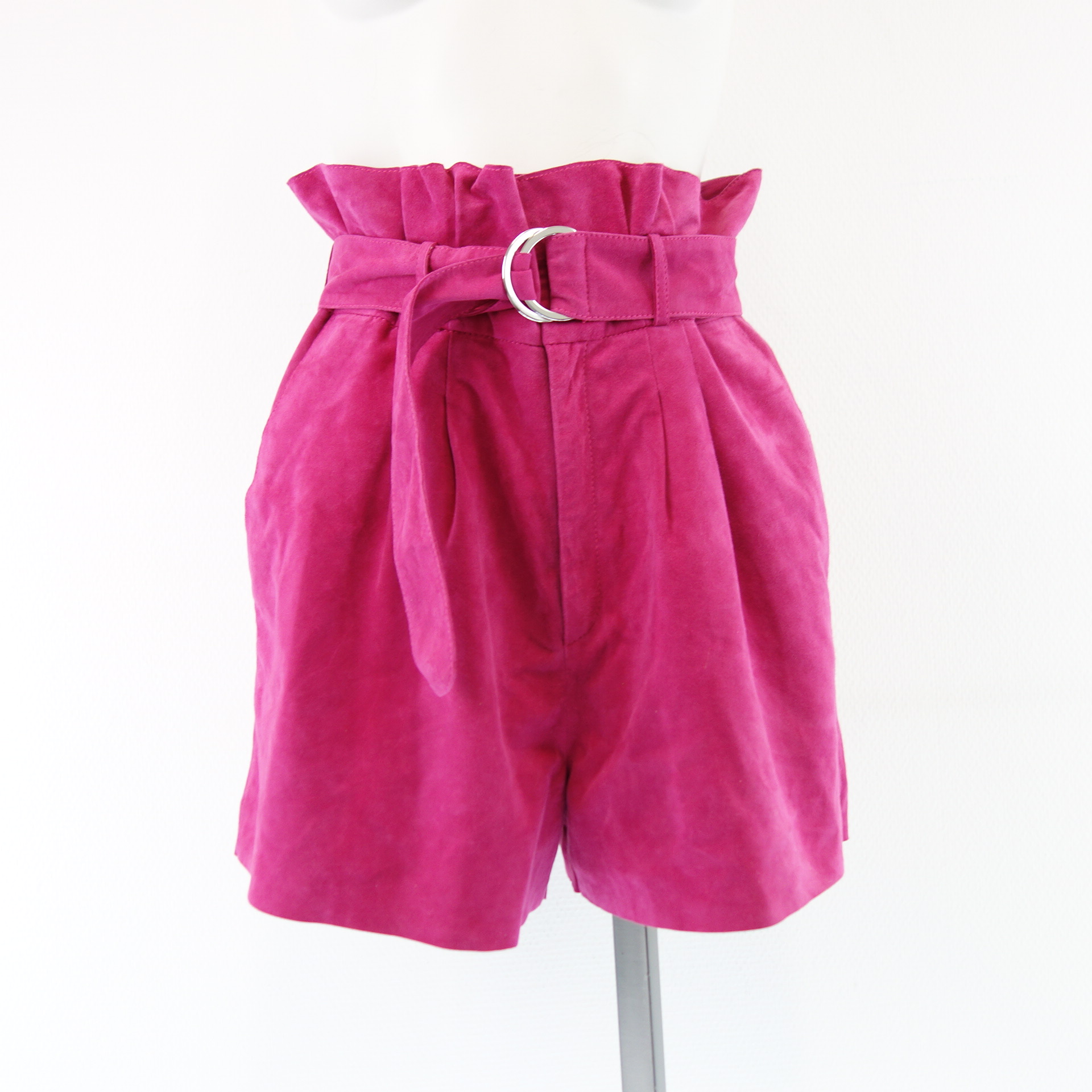 PAROSH P A R O S H Damen Kurze Hose Shorts Bermuda Leder Lederhose Pink Größe M 38 