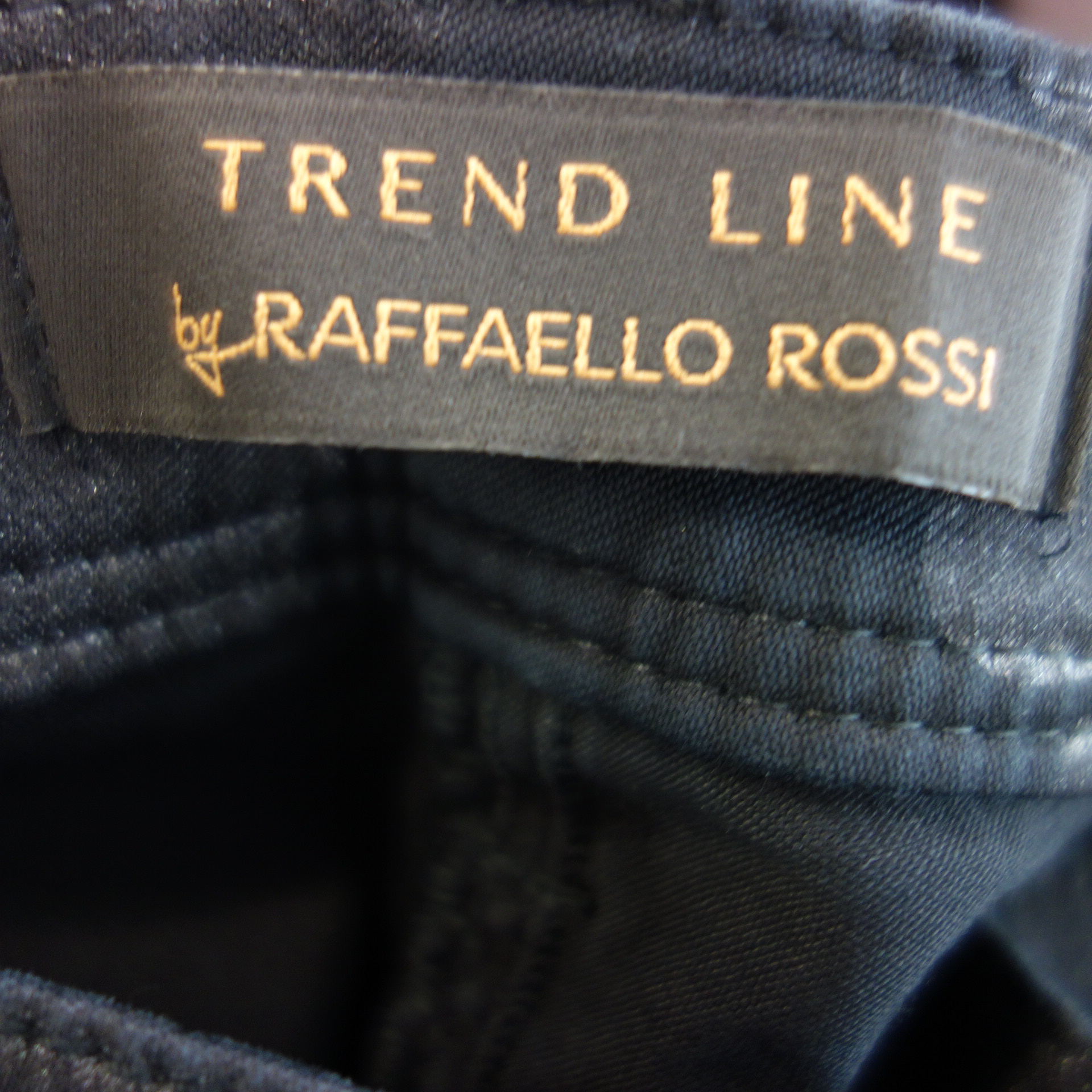 RAFFAELLO ROSSI Trend Line Damen Jeans Hose Jeanshose Schwarz Glitzer 38 Boa