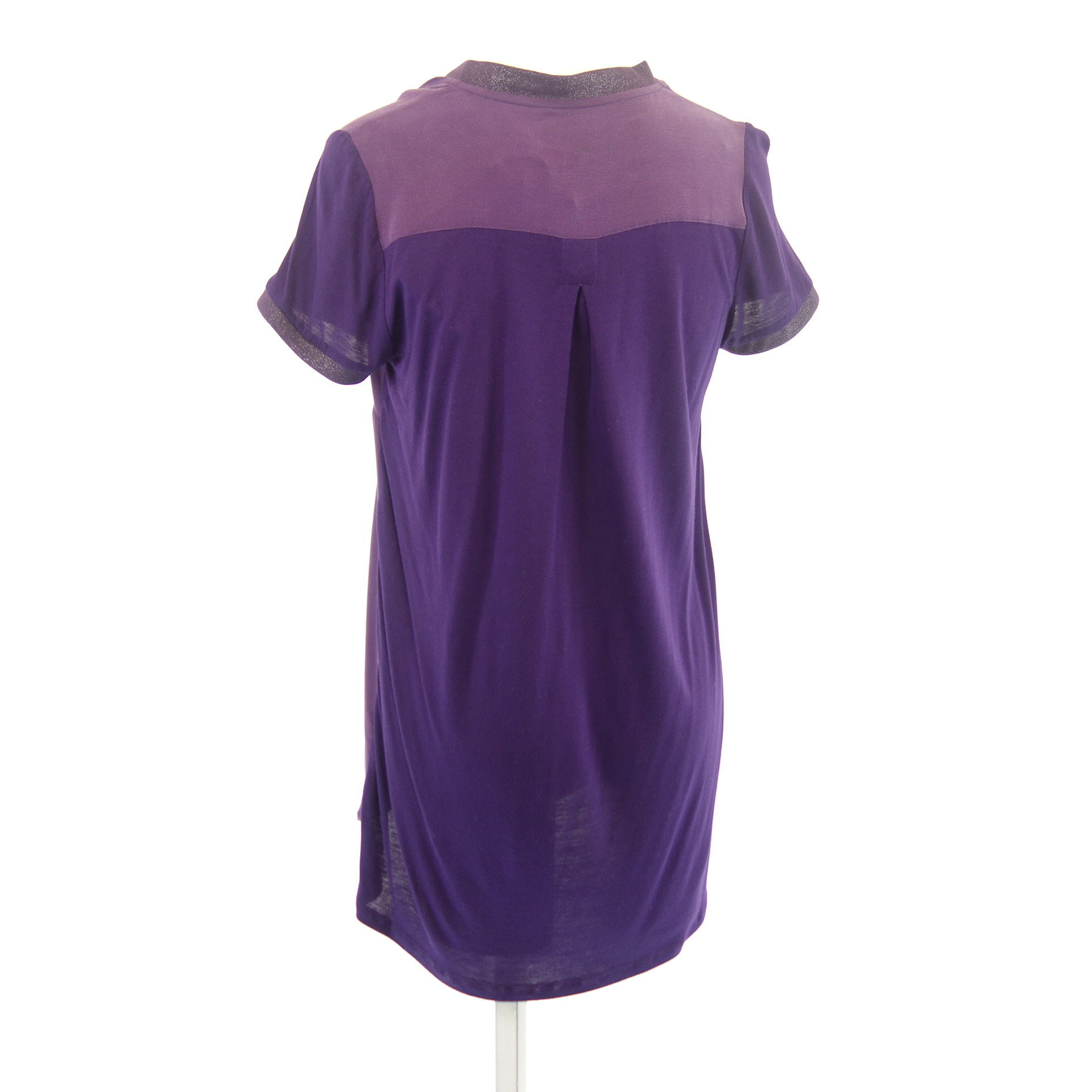 FROGBOX by Princess Langes Damen Shirt T-Shirt Tunika Seide Viskose Lila Violett Größe 36