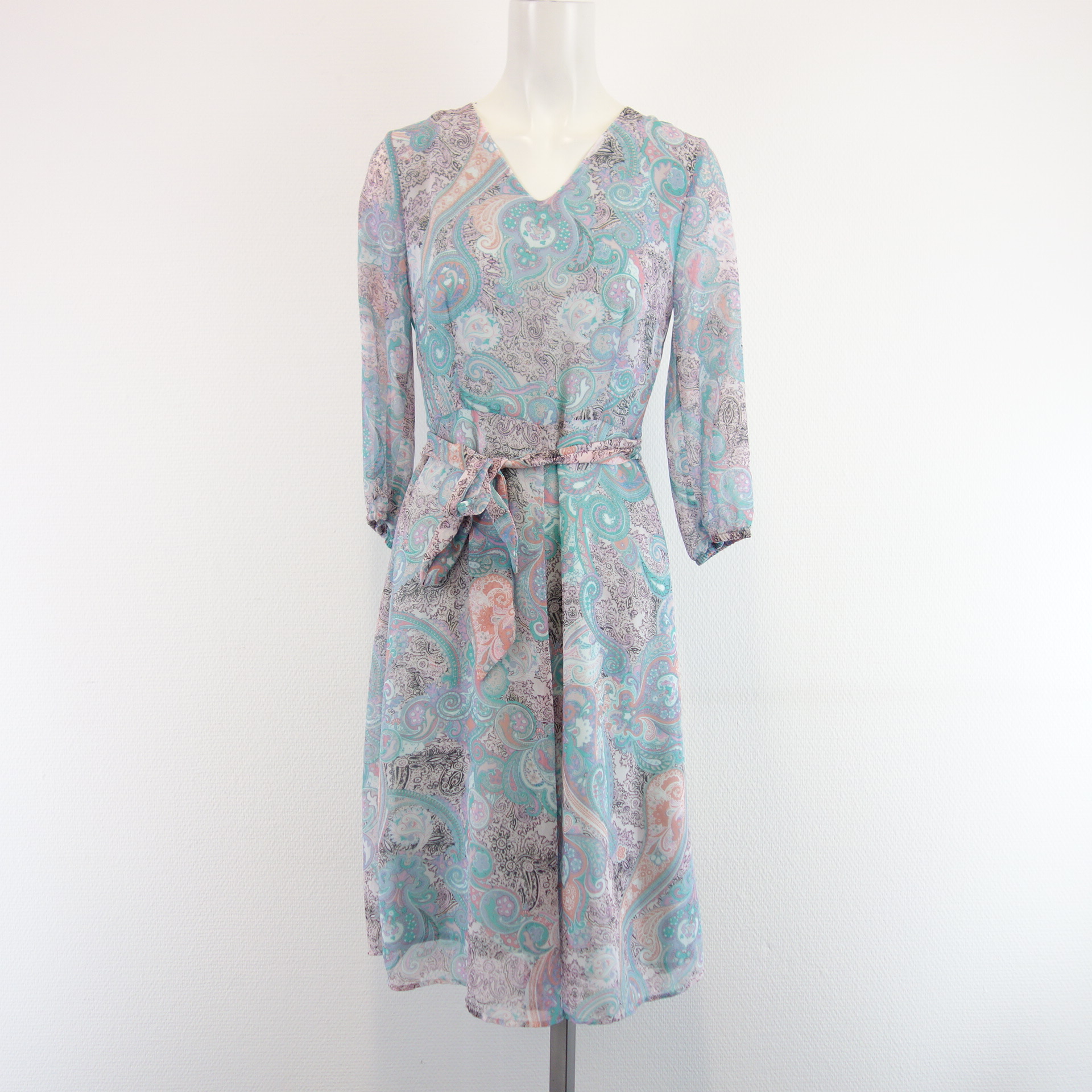 MORE & MORE Damen Sommer Kleid Midi Paisley Muster Bunt