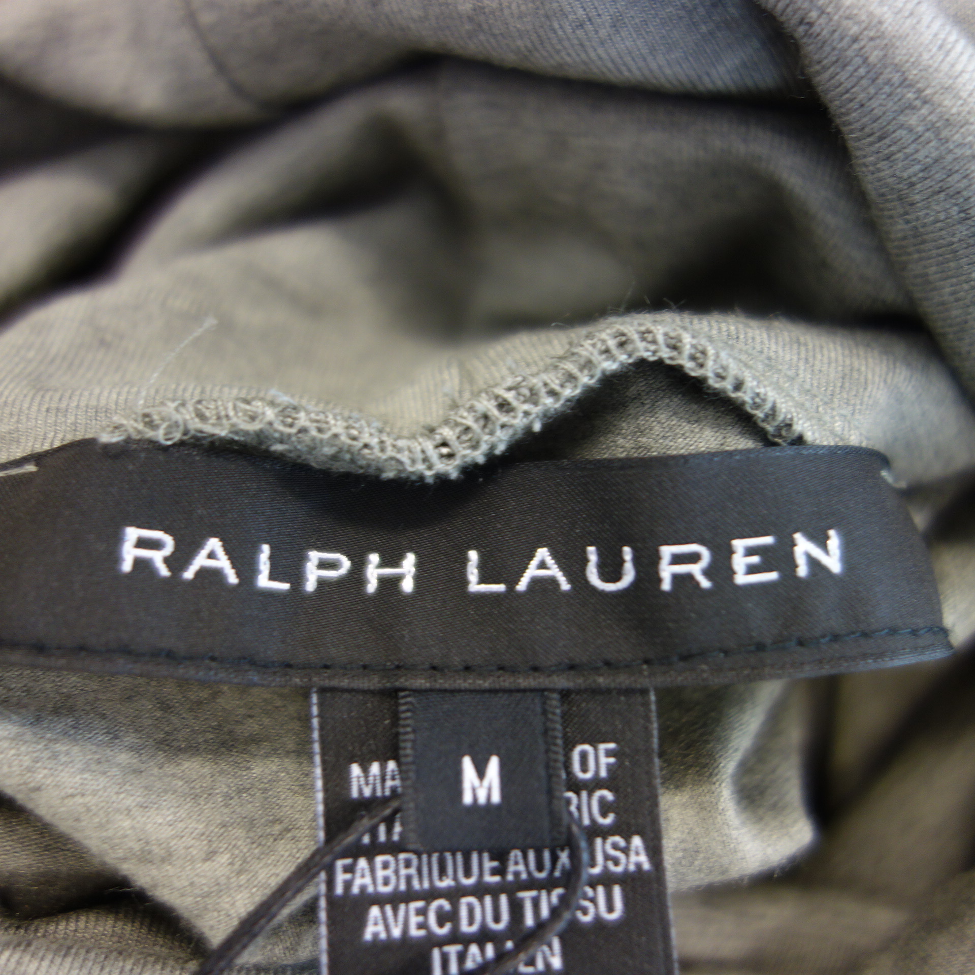 RALPH LAUREN Damen Shirt Sweater Longsleeve Grau Skinny Stretch Rollkragen Jersey