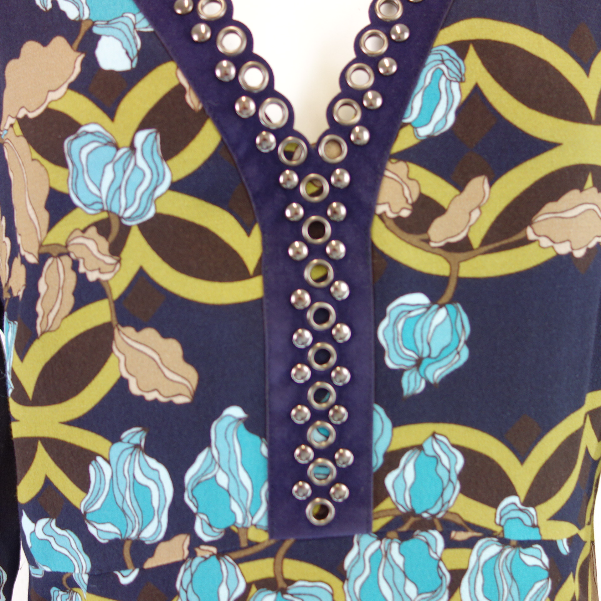 RIANI Damen Midi Kleid Etuikleid Midikleid Blumenprint Schwarz Oliv Petrol Viskose Größe 38 M