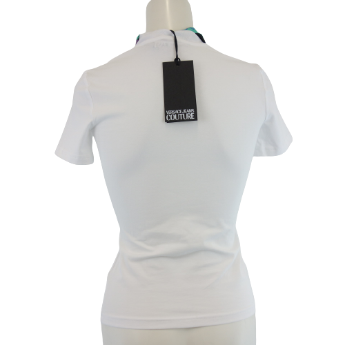 VERSACE JEANS COUTURE Damen Shirt T-Shirt Damenshirt Oberteil Weiß mit Tuch