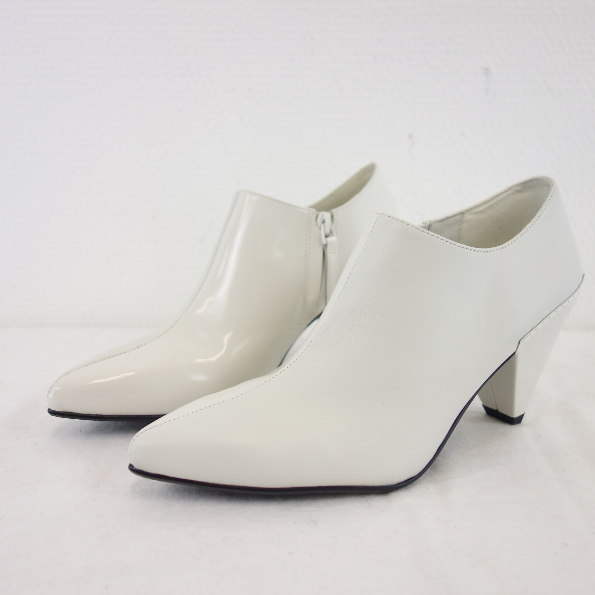 UN UNITED NUDE Damen Schuhe Ankle Boots Stiefeletten Leder Matt Glanz Weiß 