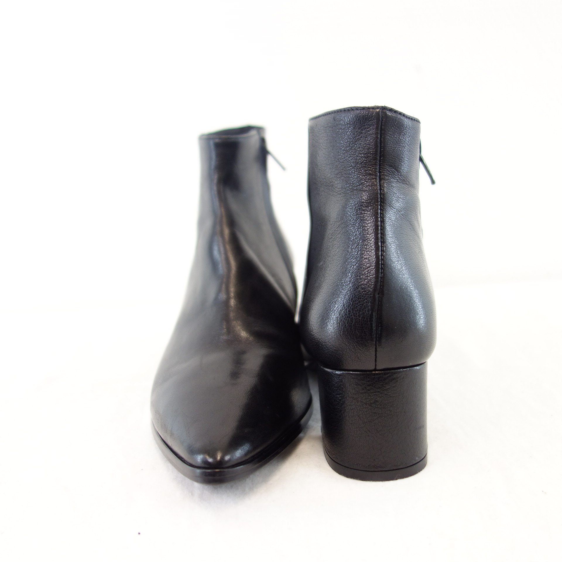BILLI BI Damen Schuhe Stiefeletten Stiefel Boots Schwarz Leder Spitz Blockabsatz