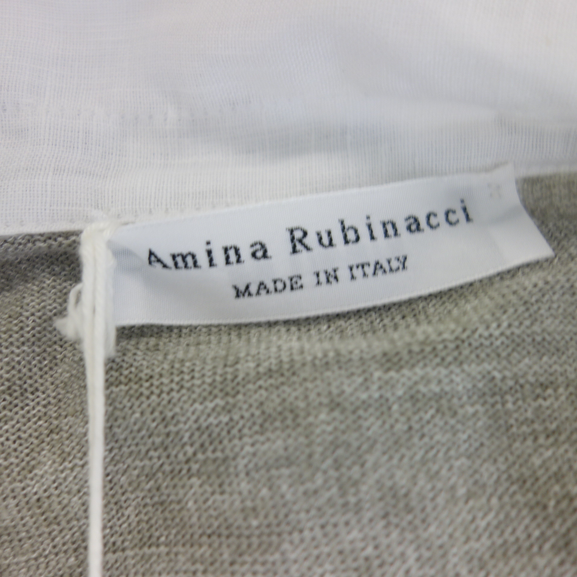 AMINA RUBINACCI Damen Shirt Poloshirt Grau mit weißem Kragen  IT 54 DE 48