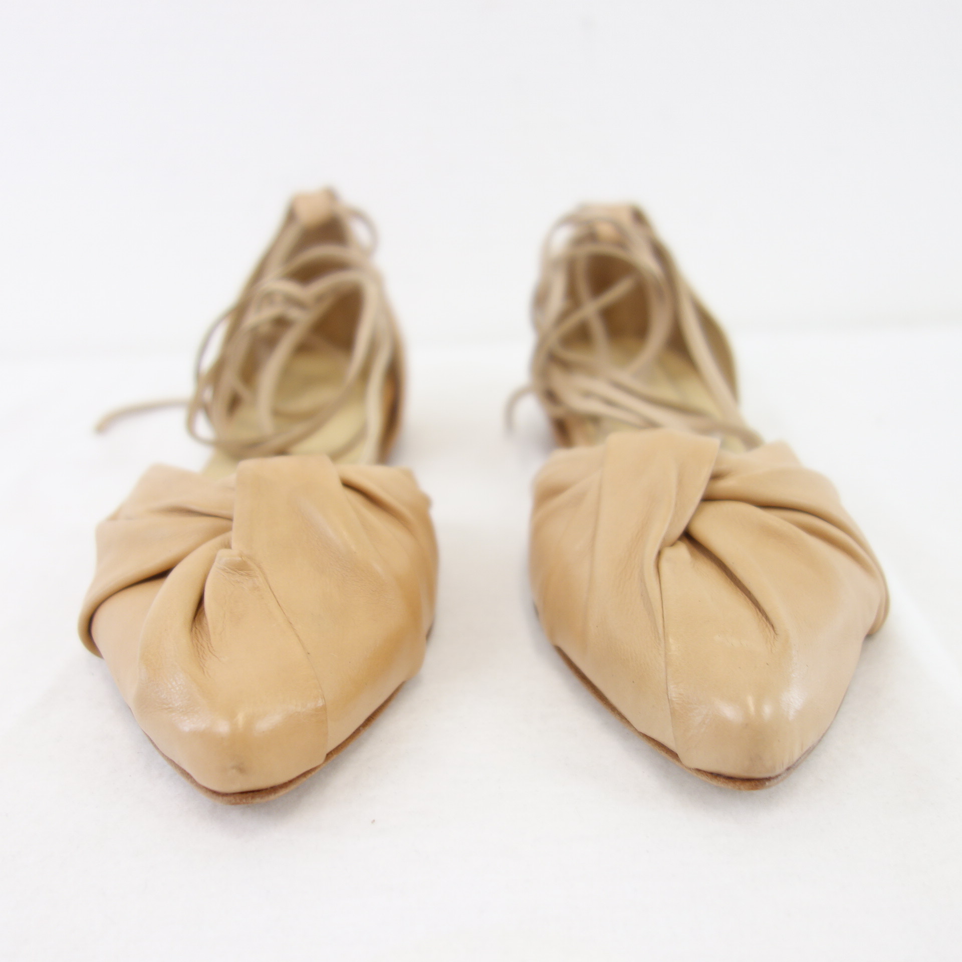 I.N.K. Shoes Flache Damen Schuhe Ballerinas Loafer Sandalen Leder Nude Braun 