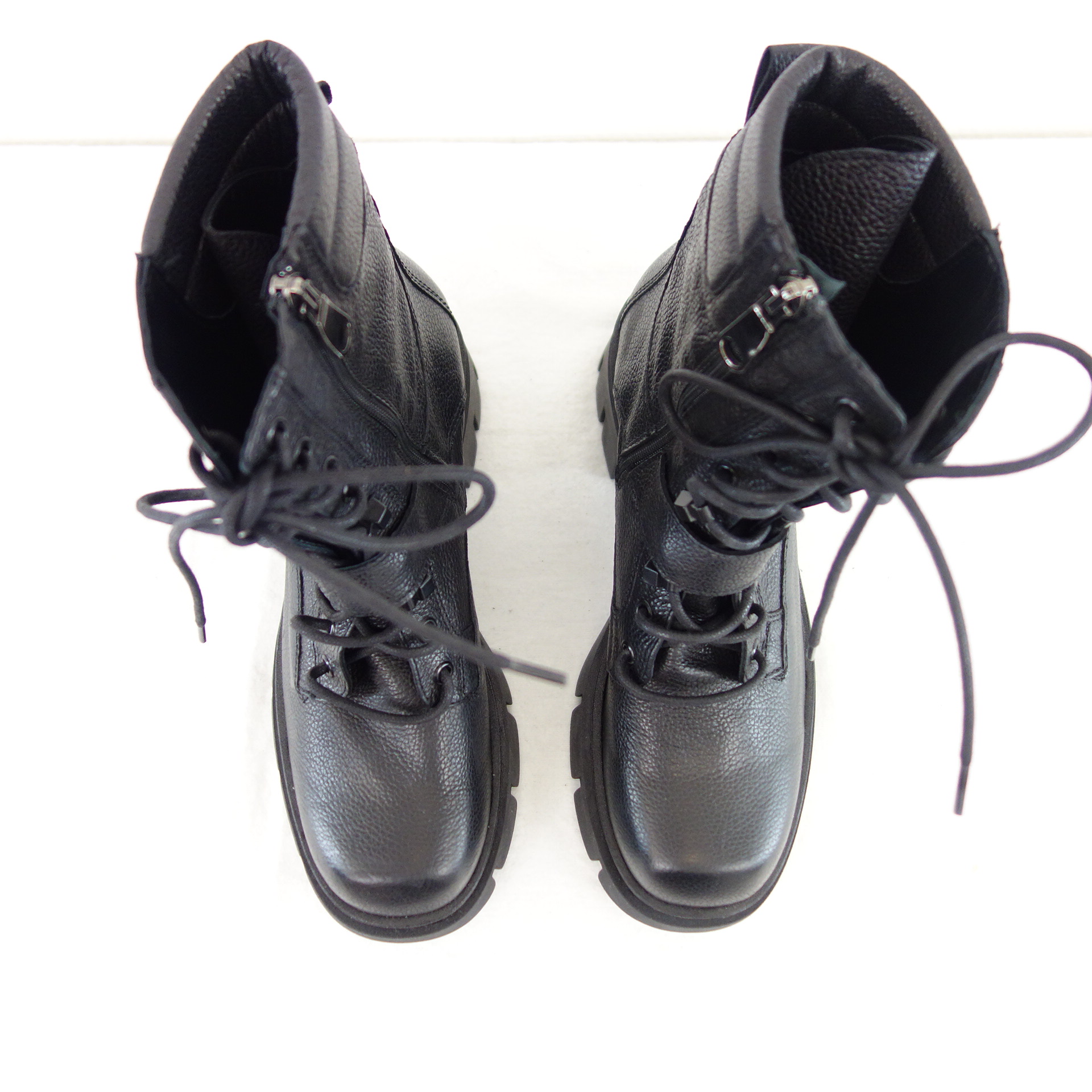 BUKELA Damen Schuhe Stiefel Stiefeletten Biker Boots Leder Schwarz Gr 37