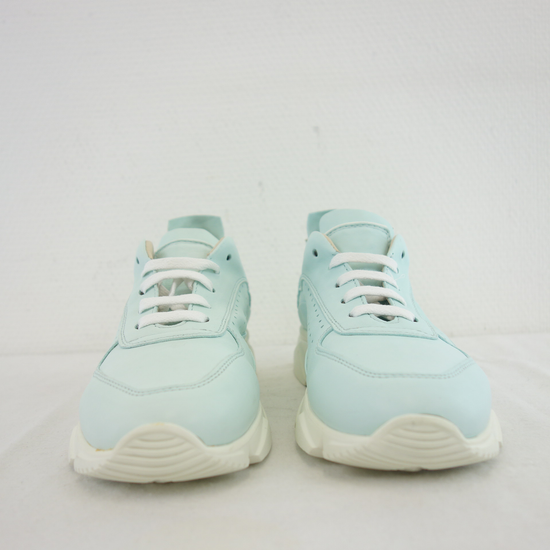 MOMA Damen Schuhe Low Top Sneaker Sportschuh Mint Hellblau Leder 38,5