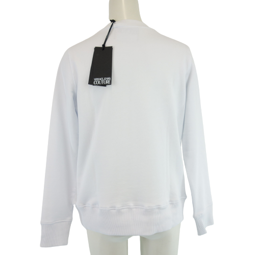 VERSACE JEANS COUTURE Damen Sweater Sweat Shirt Sweatshirt  Oberteil Pullover Weiß Jersey