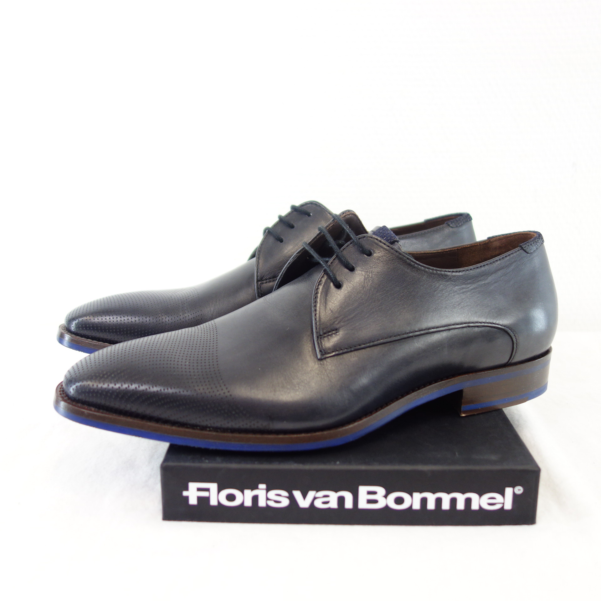 FLORIS VAN BOMMEL Herren Business Schuhe Brogue Schnürer Leder Grau UK 7  EU 40,5