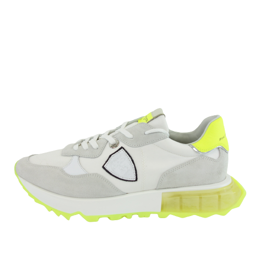 PHILIPPE MODEL Herren Schuhe Herrenschuhe Sneaker Sportschuhen Weiß Neon Gelb Leder Größe 43