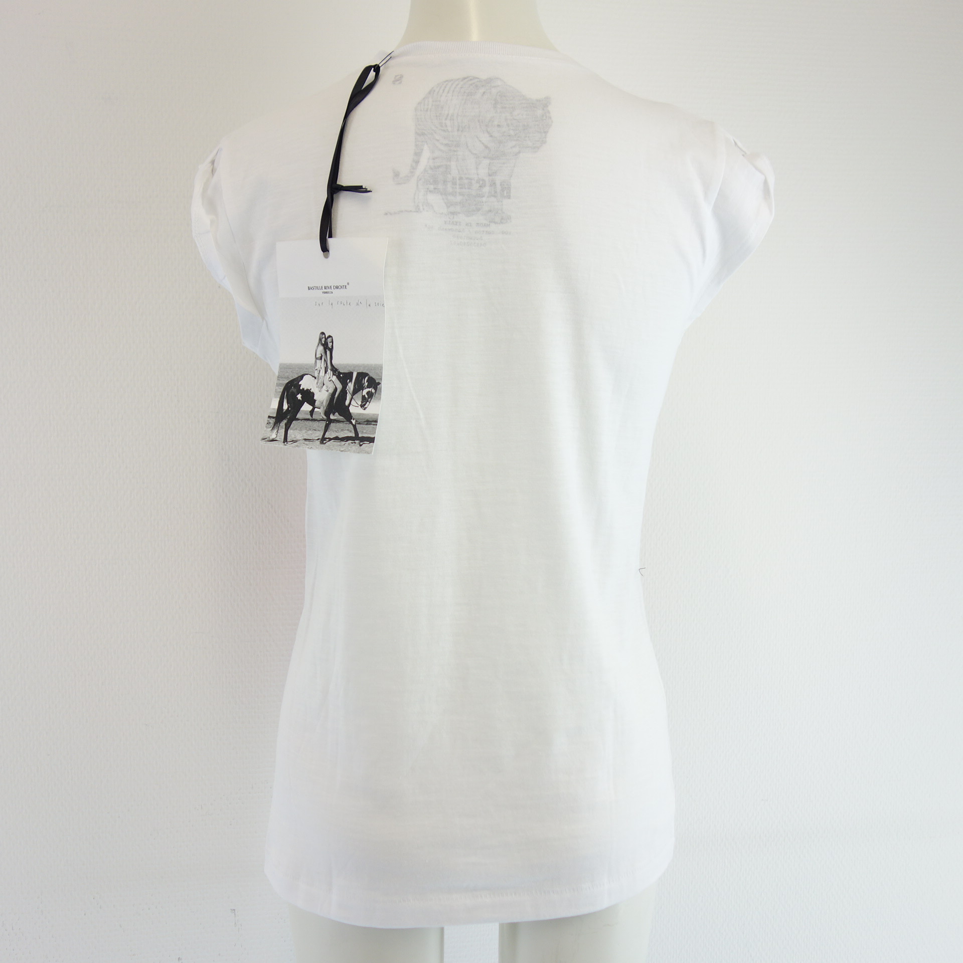 BASTILLE Venezia Damen T-Shirt T Shirt Obererteil Weiß Gr S Slim Modell WOMAN/SCLUB 