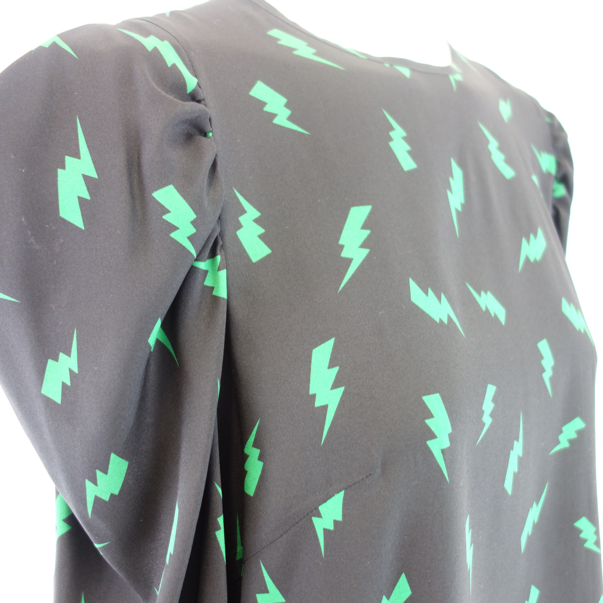 PAROSH P.A.R.O.S.H. Damen Bluse Tunika Shirt Oberteil Schwarz Grün Seide Größe M