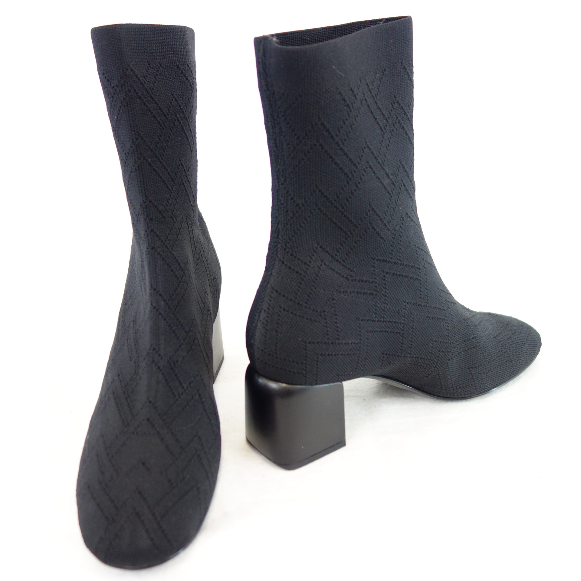 WHAT FOR Damen Stiefel Stiefeletten Boots Schwarz Textil Strumpf Boot Größe 36