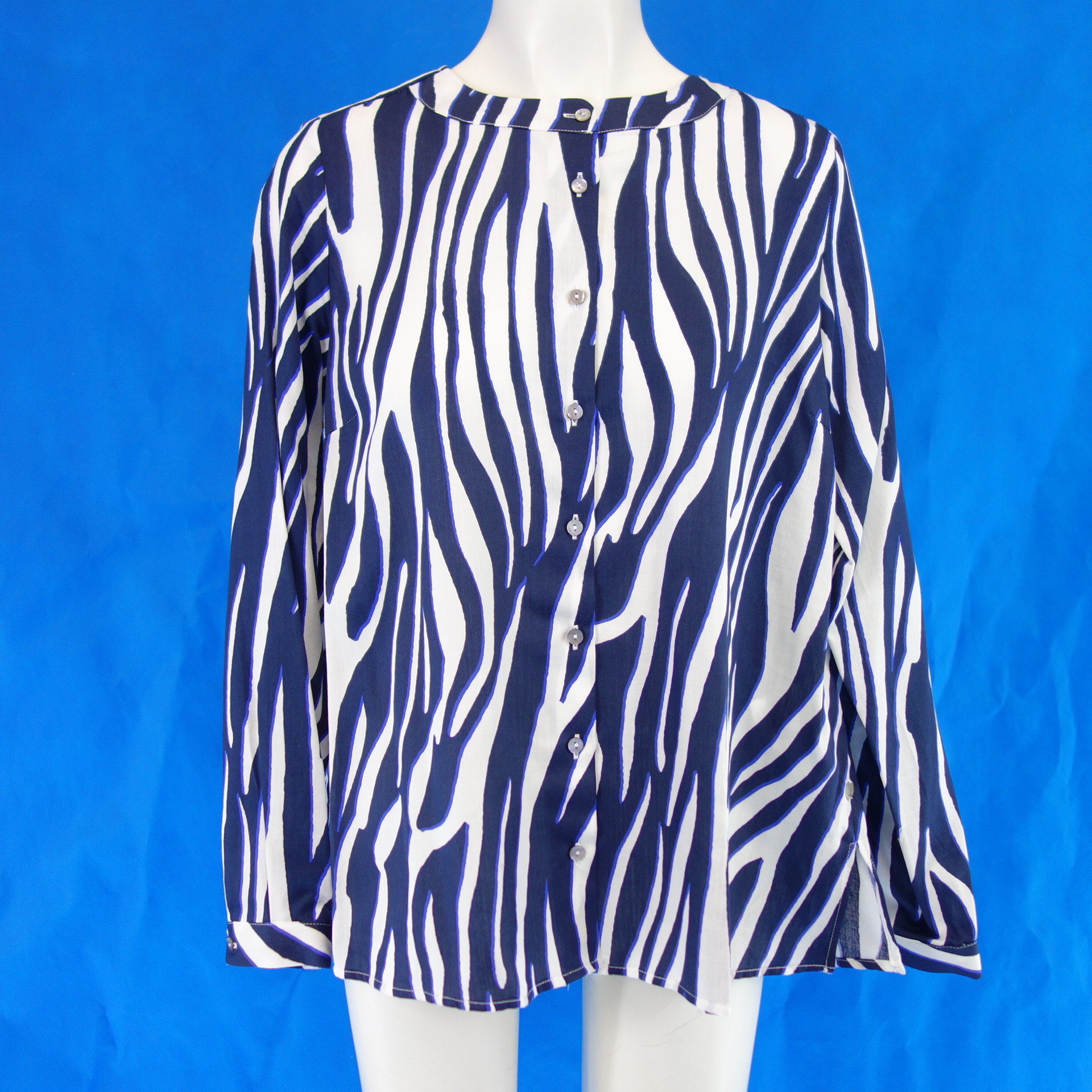MILANO Italy Damen Bluse Tunika Oberteil Shirt Muster 100% Baumwolle 