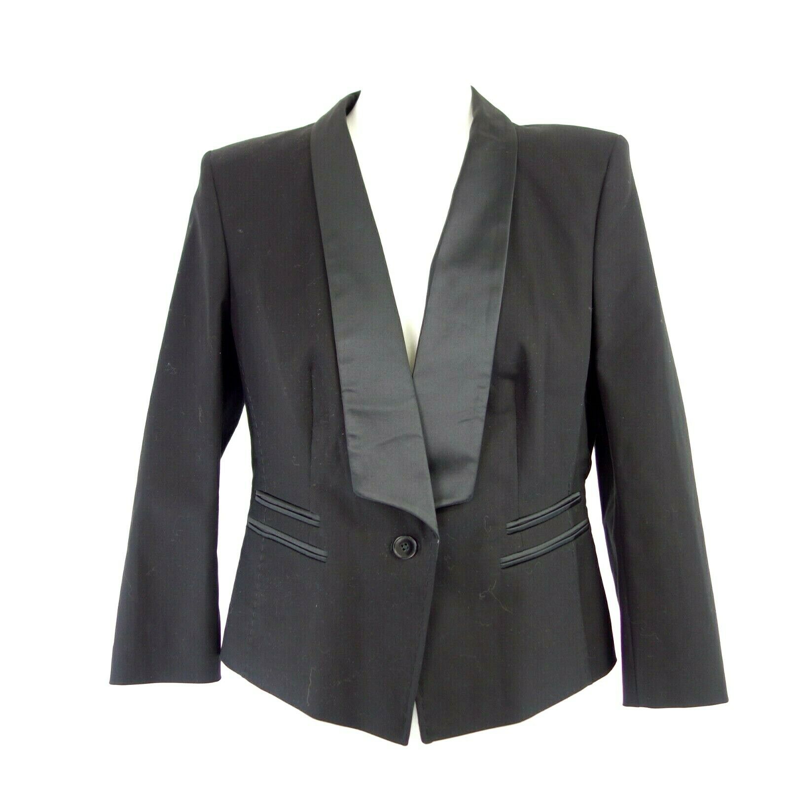 Drykorn Damen Blazer Kurz Jacke Colder Größe 4 40 L Schwarz Elegant Np 229 Neu