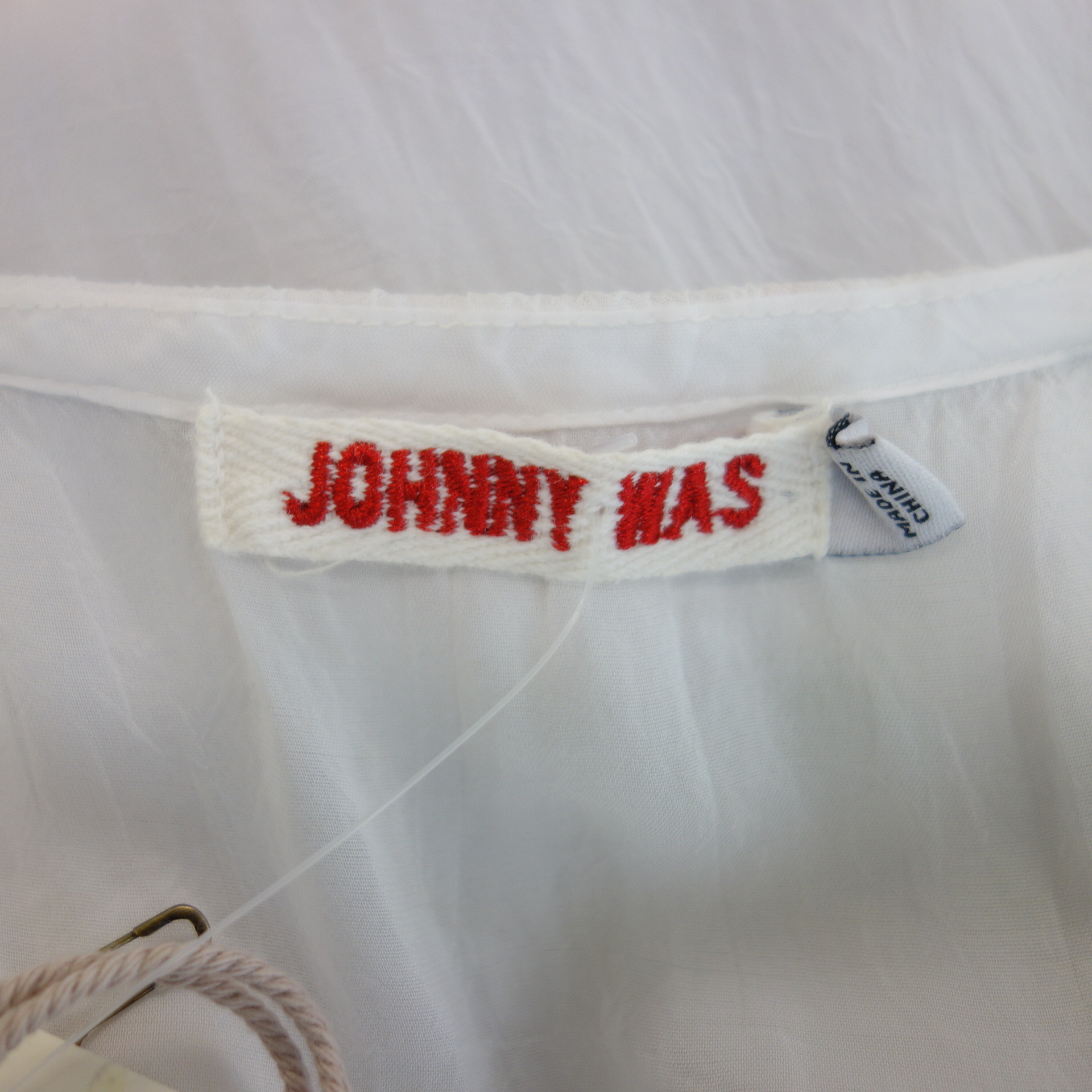 JOHNNY WAS Damen Tunika Bluse Modell Indina Weiß Bunt bestickt 100% Viskose Weit