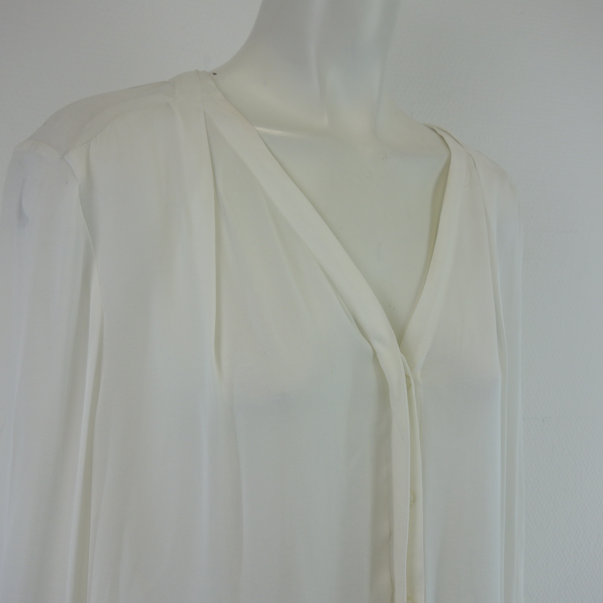 MORE & MORE Damen Tunika Shirt Bluse Oberteil Weiß Transparent 100% Viskose Gr 44