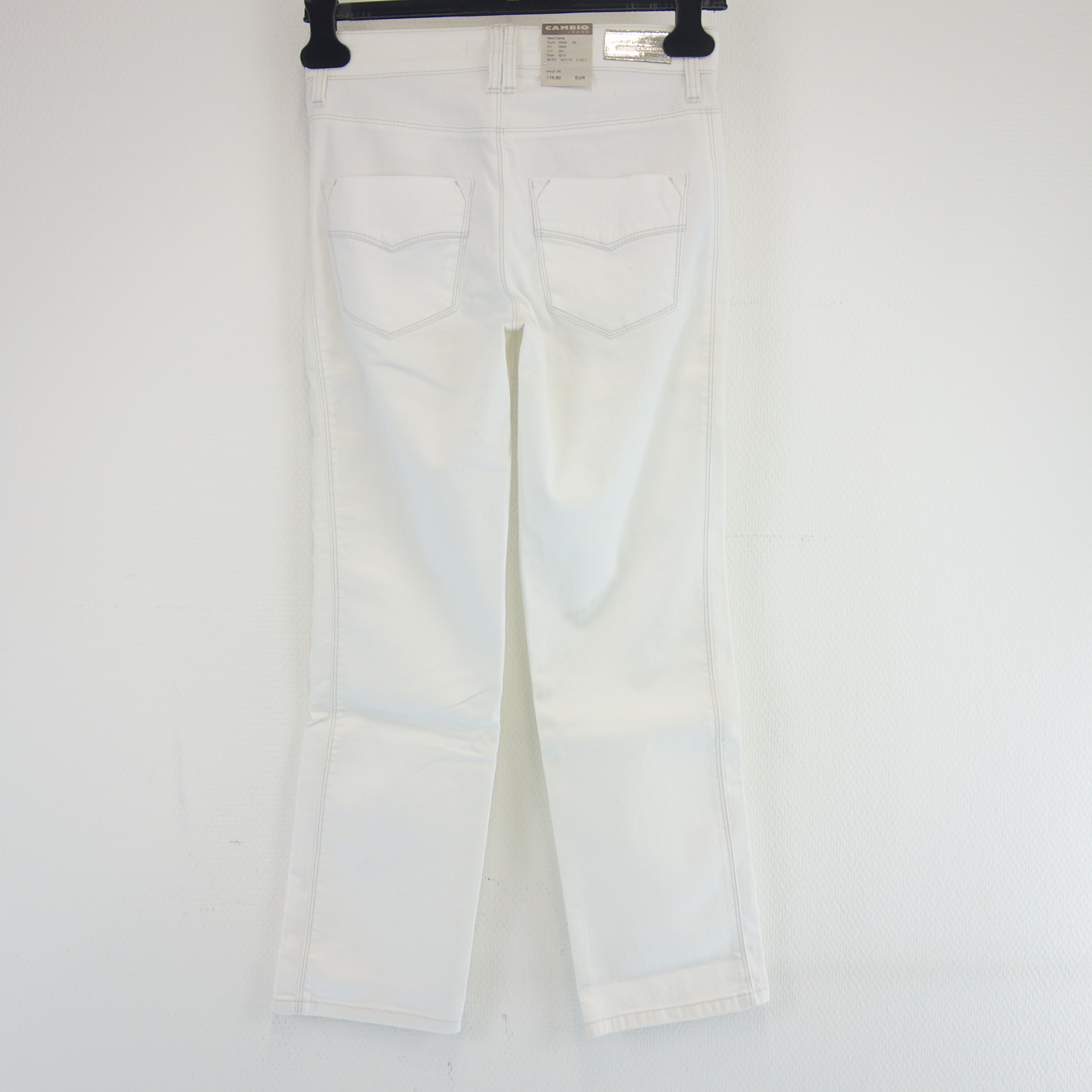 CAMBIO Damen Jeans Hose Jeanshose Weiß Modell New Carla Crop Größe 32
