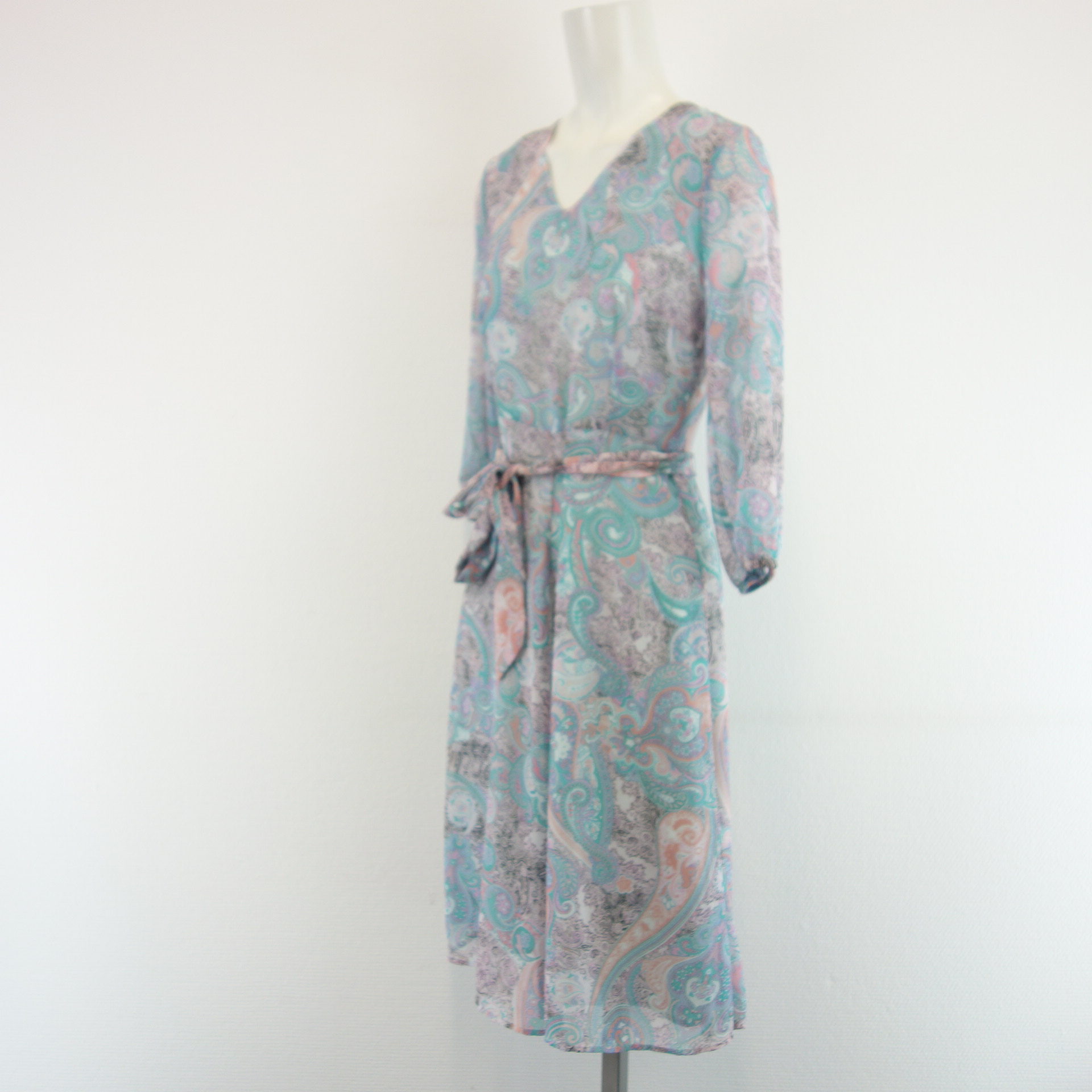 MORE & MORE Damen Sommer Kleid Midi Paisley Muster Bunt