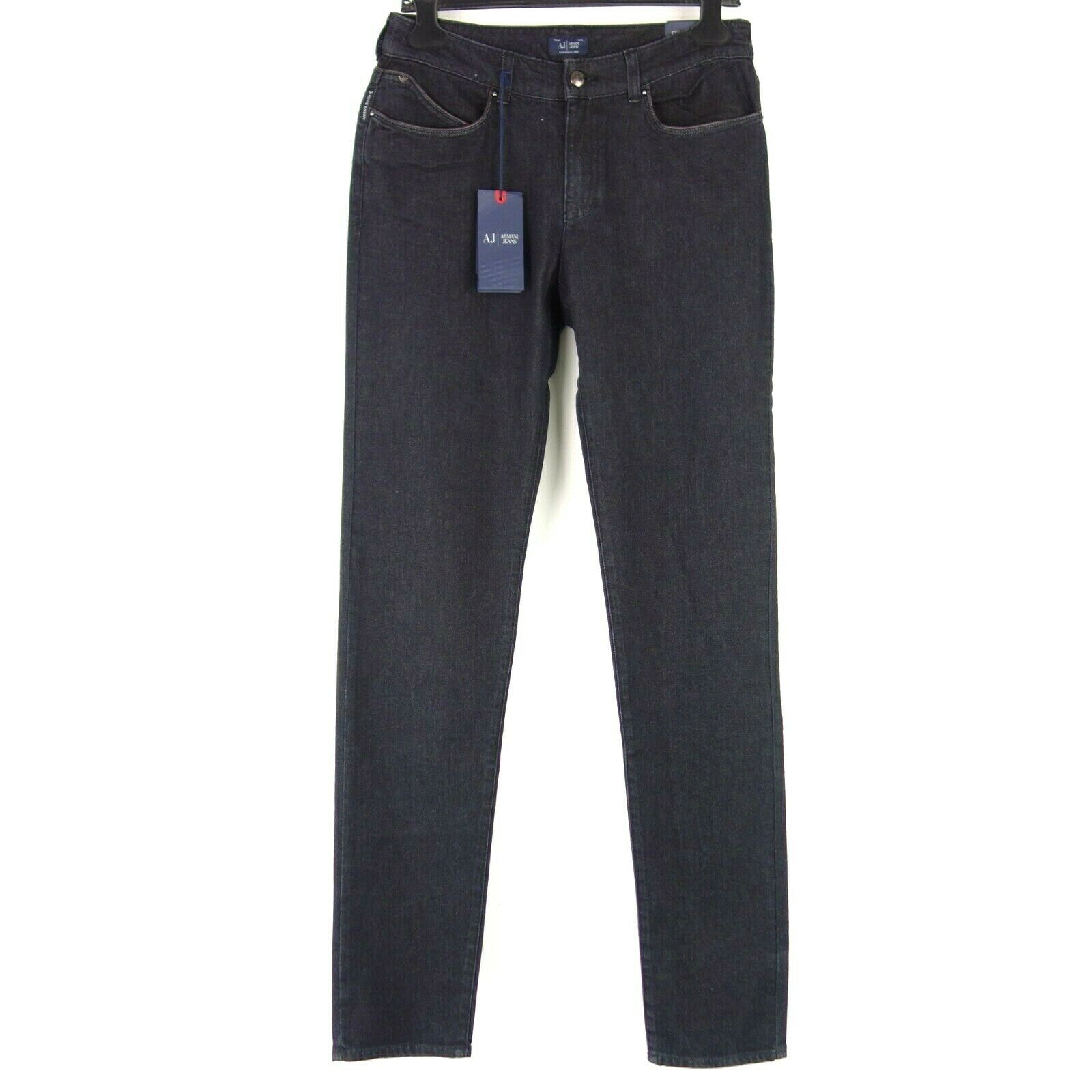 rækkevidde symbol fokus ARMANI Jeans Designer Damen Hose Jeanshose Schwarz Slim Fit W 31 High Waist  | JE444