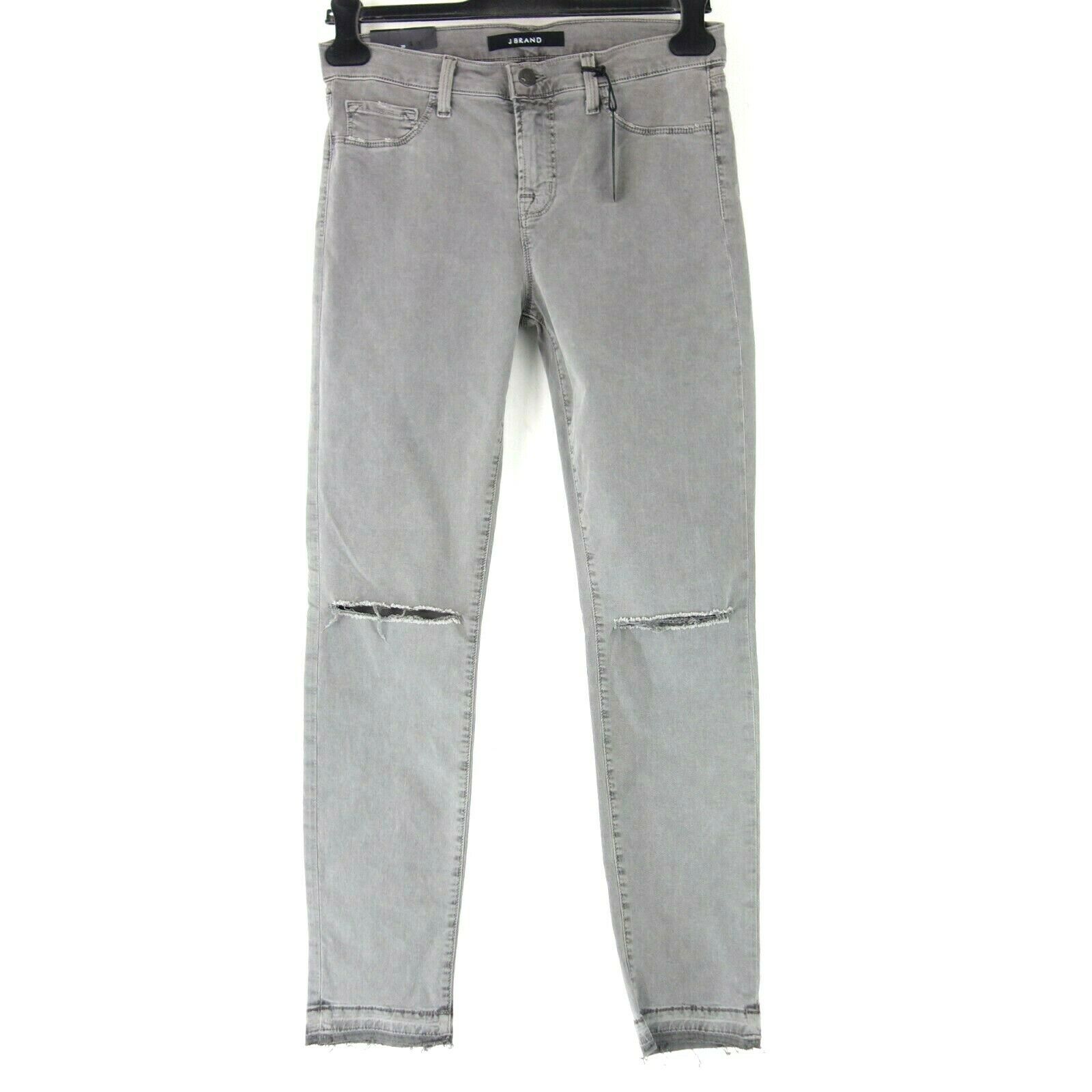 J Brand Damen Jeans Hose Damenhose W28 Grau Cropped Skinny Leg Mid Rise Neu