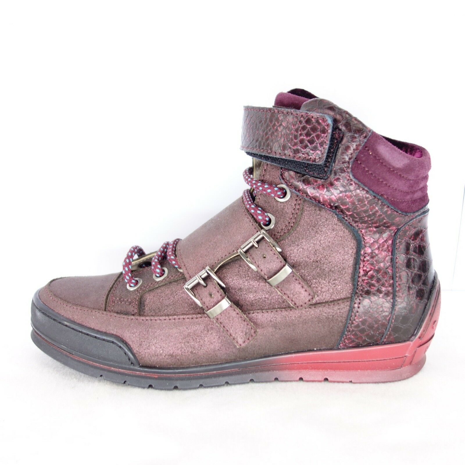 Candice Cooper Damen Sneaker Schuhe Gr 36 Rot Leder High Top Zipper Np 189 Neu