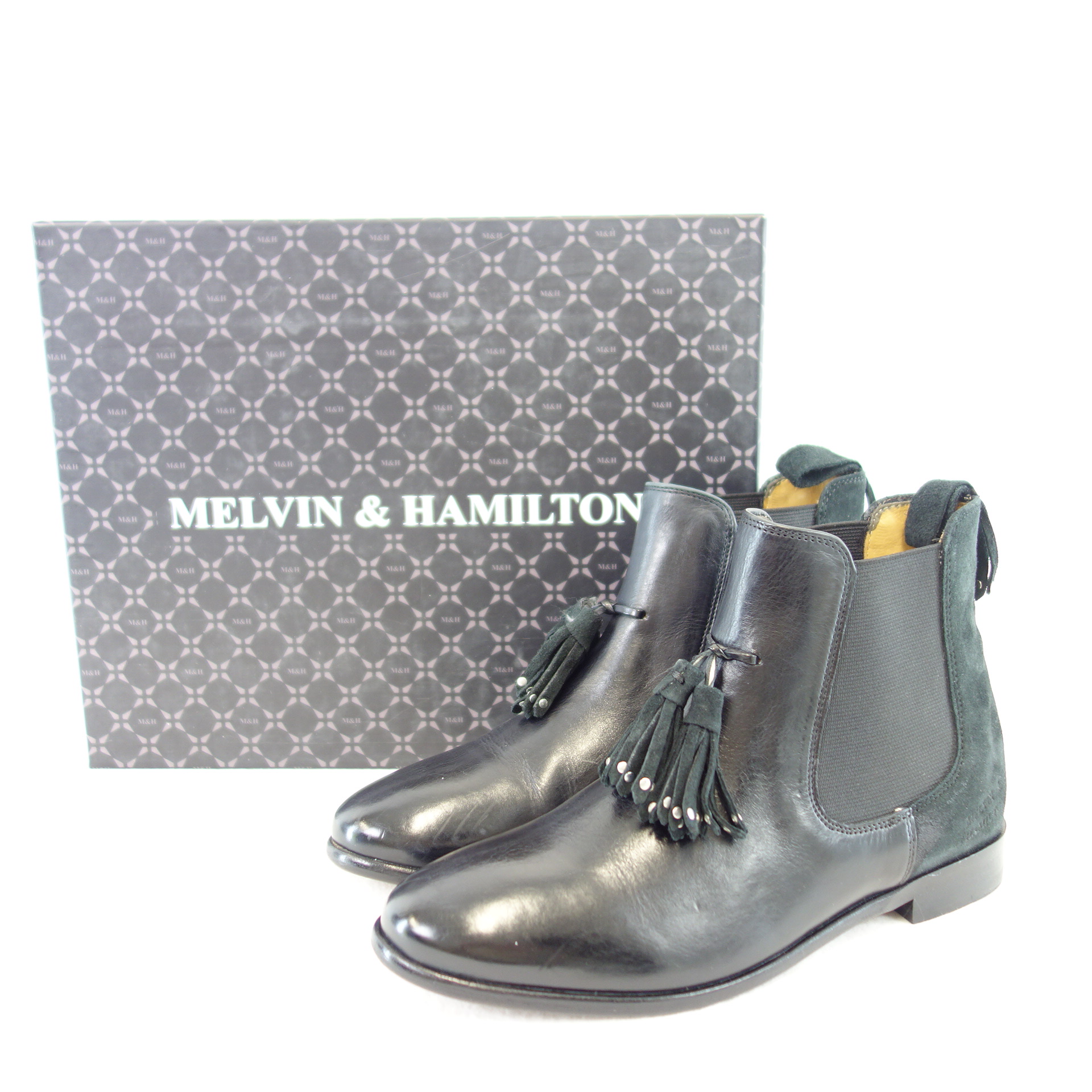 MELVIN & HAMILTON Damen Schuhe Stiefeletten Chelsea Boots Stiefel Schwarz Leder Daisy