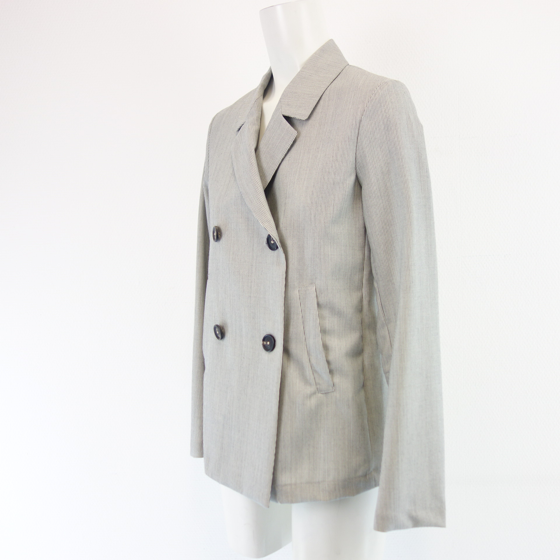 MASSIMO ALBA Damen Blazer Jacke Sakko Weiß Blau 100% Wolle Modell HAMPTON