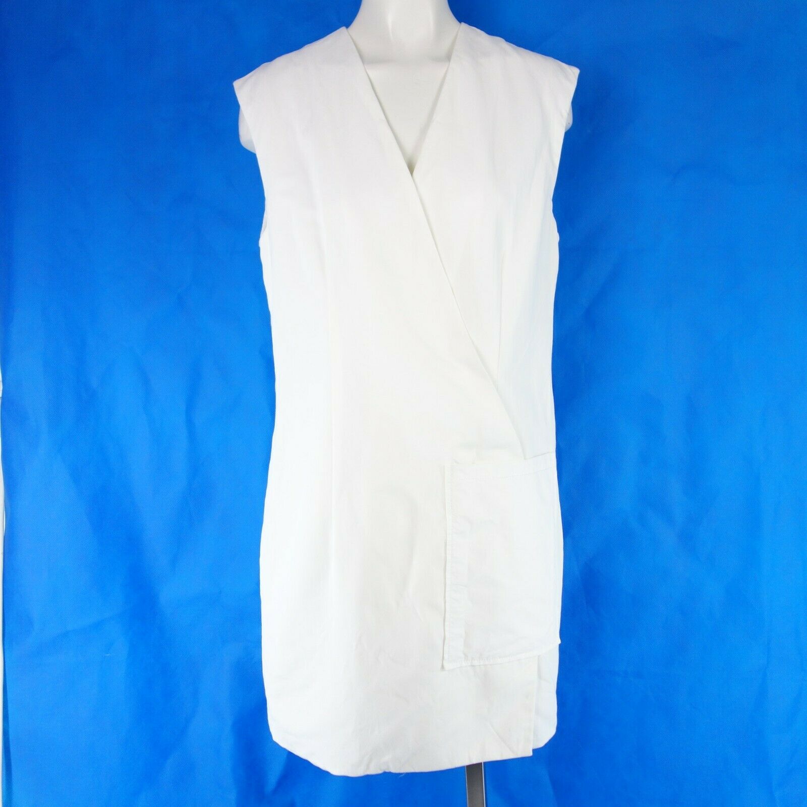 Acne Studios Damen Kleid Etuikleid Tunikakleid Gr 38 M Weiß Ärmellos Np 470 Neu