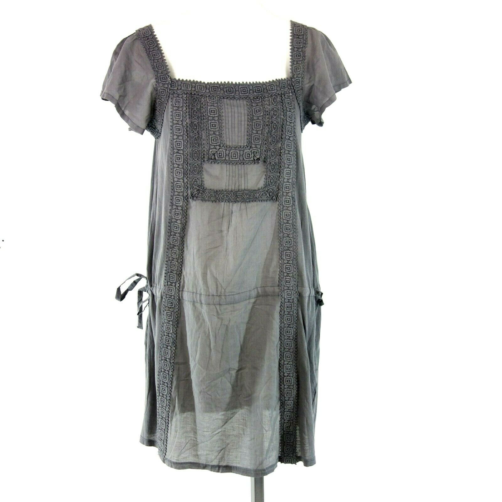 Essentials by Set Damen Kleid Tunikakleid Größe M 38 Baumwolle Grau Np 129 Neu