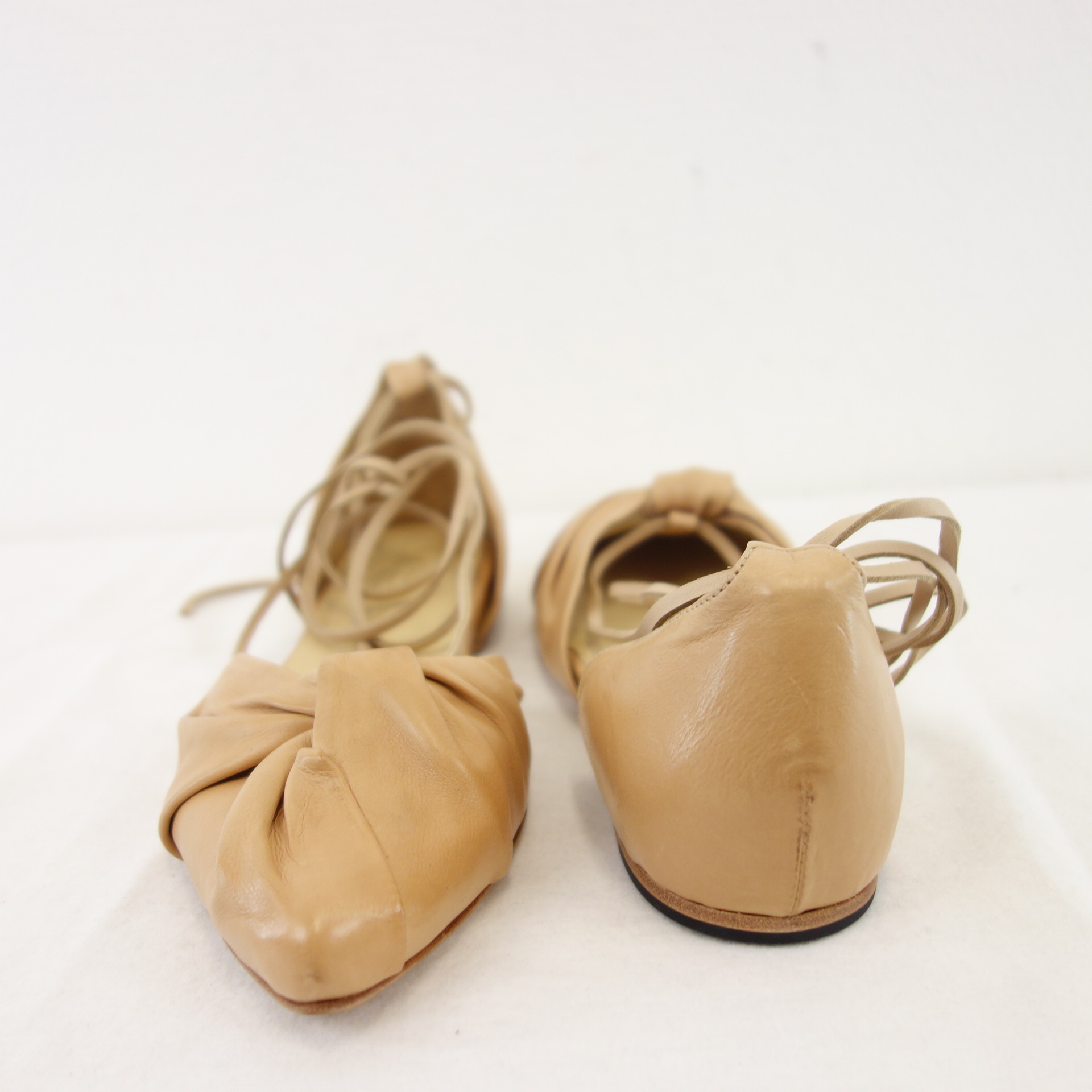 I.N.K. Shoes Flache Damen Schuhe Ballerinas Loafer Sandalen Leder Nude Braun 