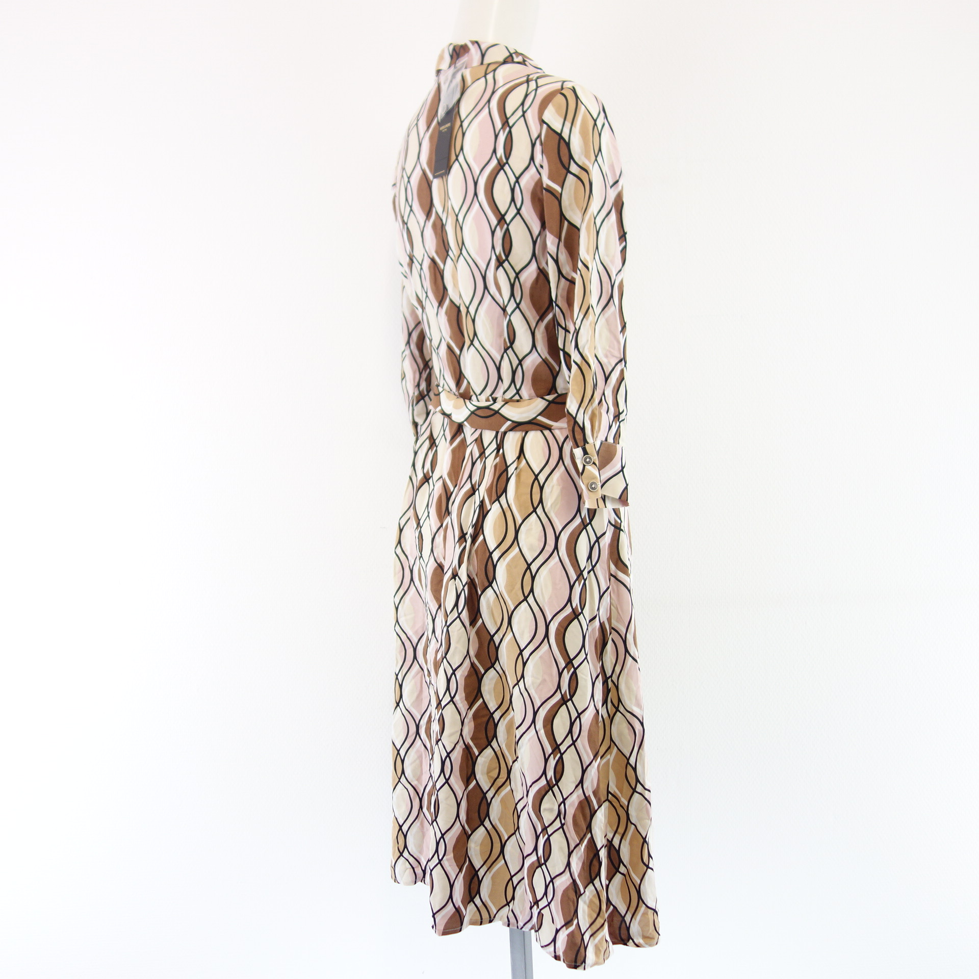 MORE & MORE Damen Kleid Blusenkleid Midi Tunikakleid A Form Mehrfarbig Viskose