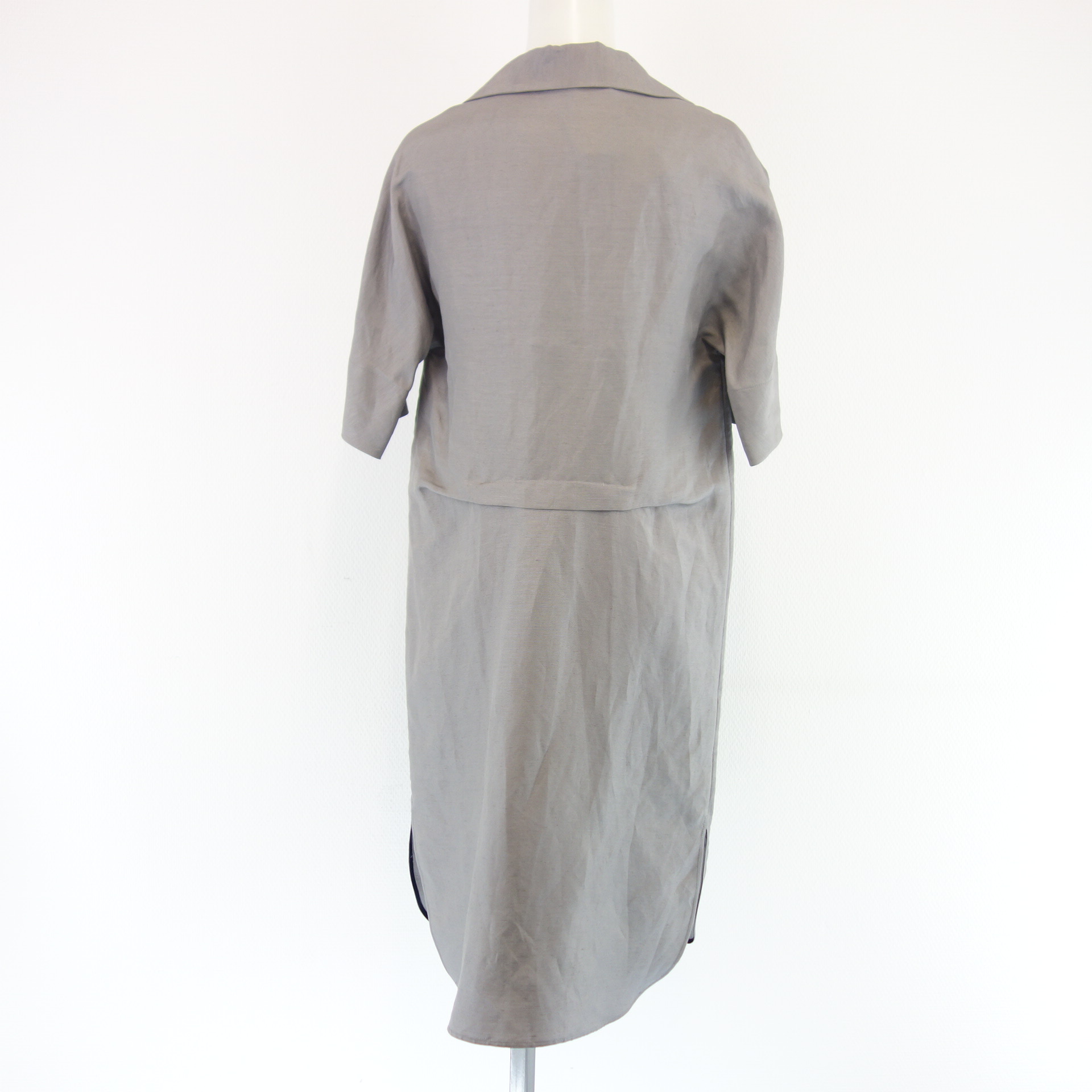 JOSEPH Damen Kleid Sommerkleid Tunika Hemdkleid Grau Seide Leinen Oversize