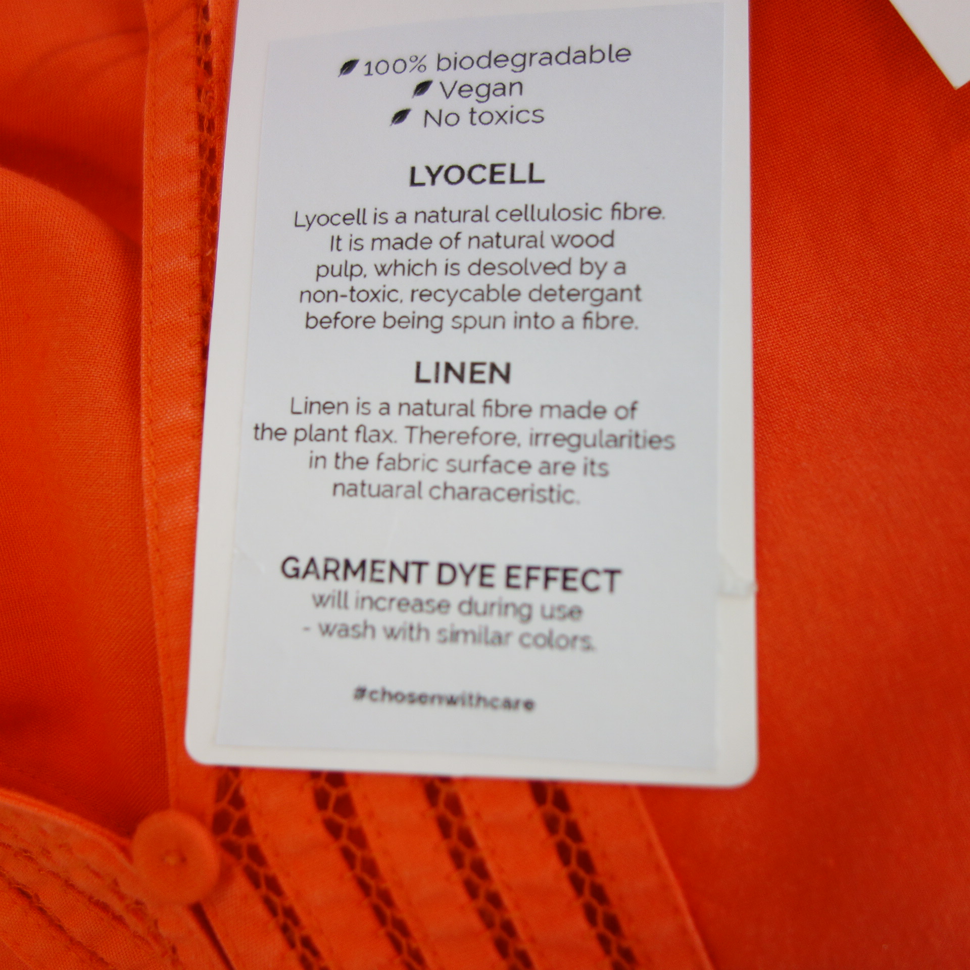 IVI Damen Bluse Tunika Hemd Oberteil Orange mit Leinen Häkelspitze