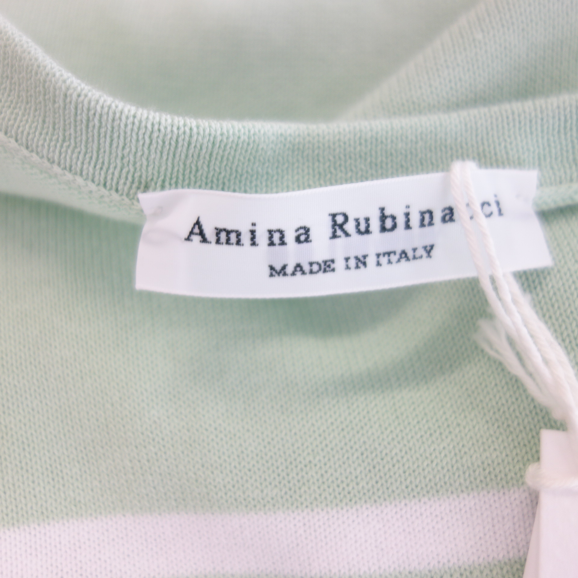 AMINA RUBINACCI Damen Pullover aus Baumwolle Mint Weiß Größe L