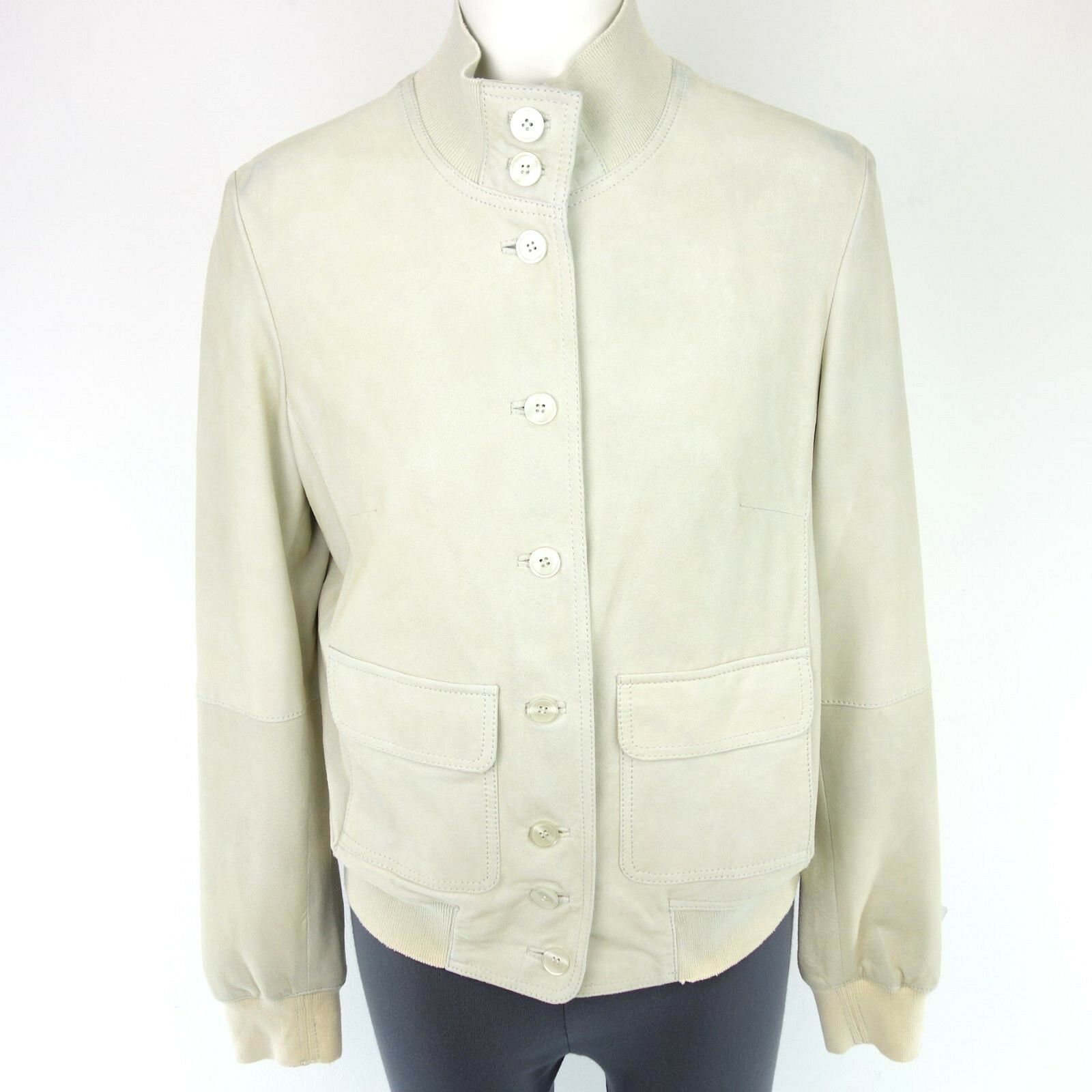 M 1972 Damen Damenjacke Lederjacke Jacke Leder Beige 40 L Ziegenleder Np 369 Neu
