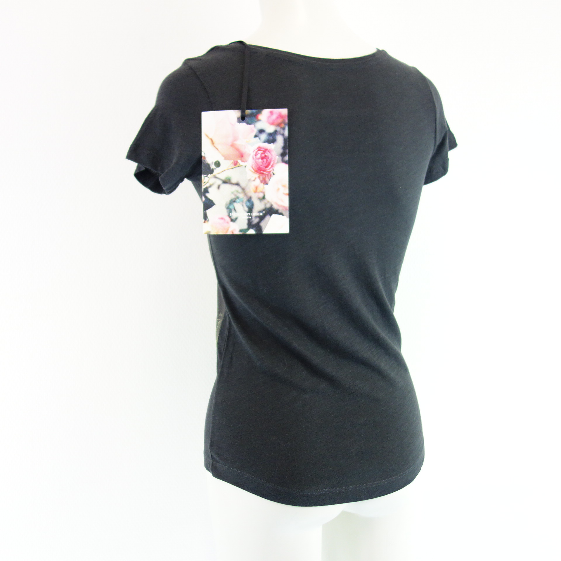 BASTILLE VENEZIA Damen T Shirt T-Shirt Oberteil Schwarz Flamingo 100% Baumwolle