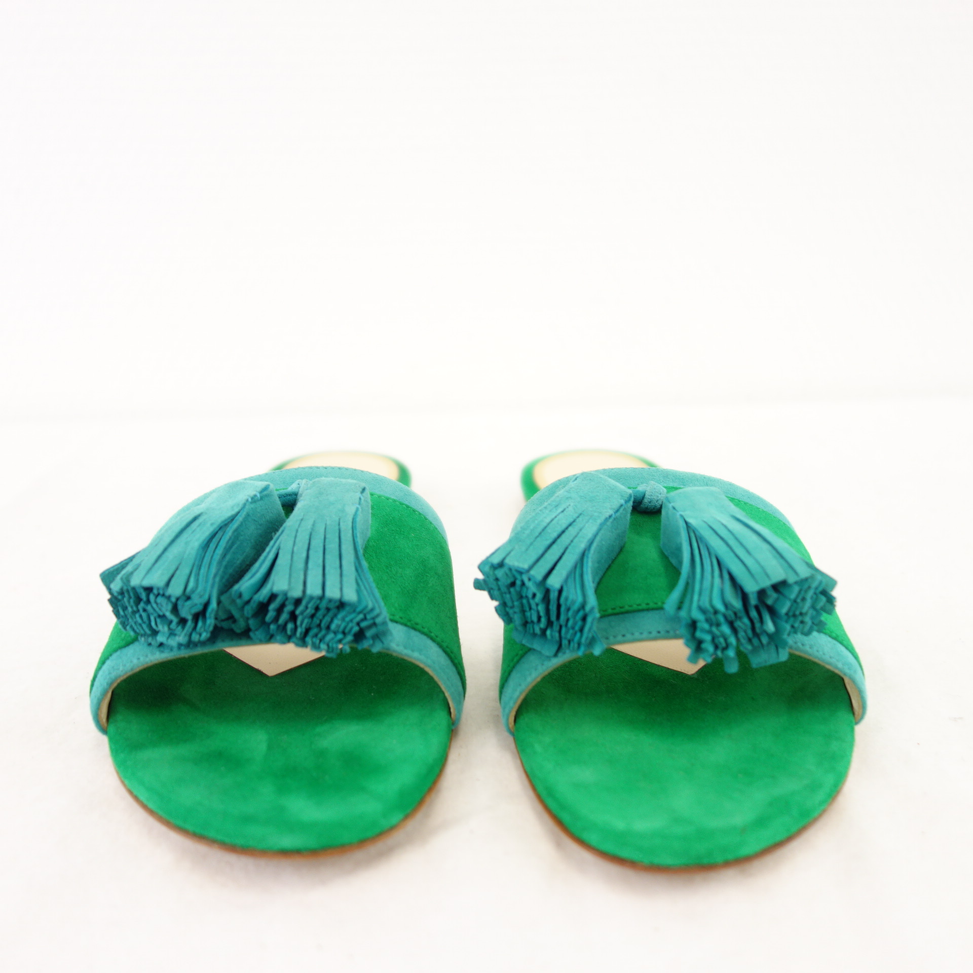 ETRO Damen Schuhe Sandalen Wildleder Grün Größe 36