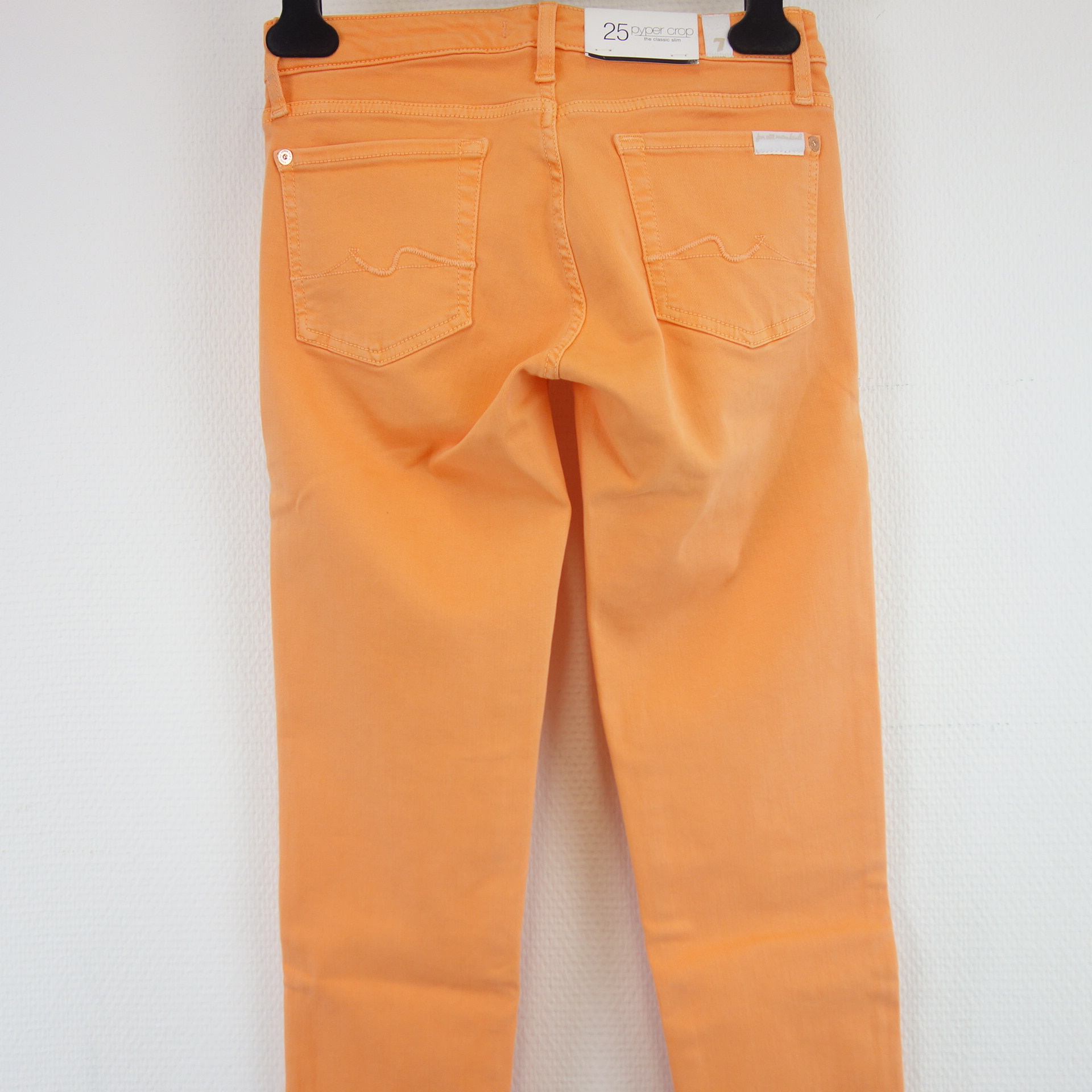 7 FOR ALL MANKIND Damen Jeans Hose Jeanshose Orange 25 Pyper crop Classic Slim Illusion