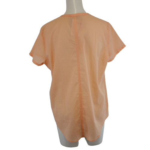 HUGO BOSS Damen Bluse Tunika Hemd Oberteil Apricot Reine Baumwolle Größe 42 XL
