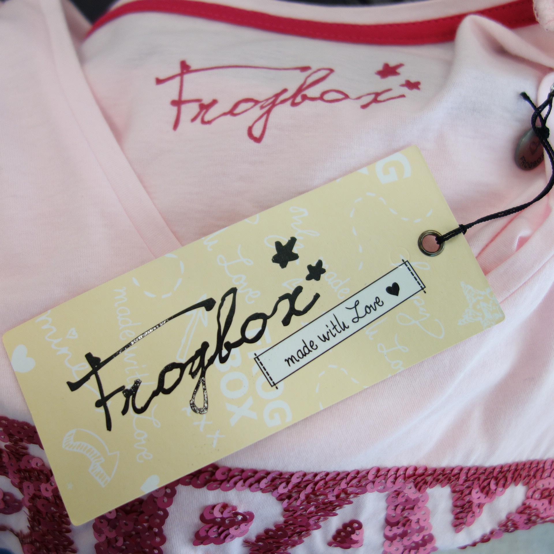FROGBOX by Princess Damen T-Shirt Shirt Oberteil Rosa 100% Baumwolle Pailletten 