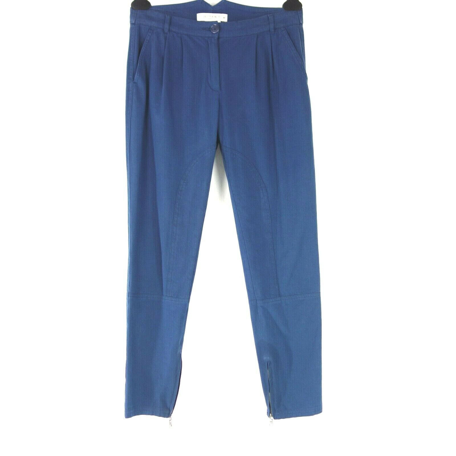 ETRO Damen Hose Chino Style Stoffhose Blau IT 40 DE 34 Bundfalte Np 319 Neu