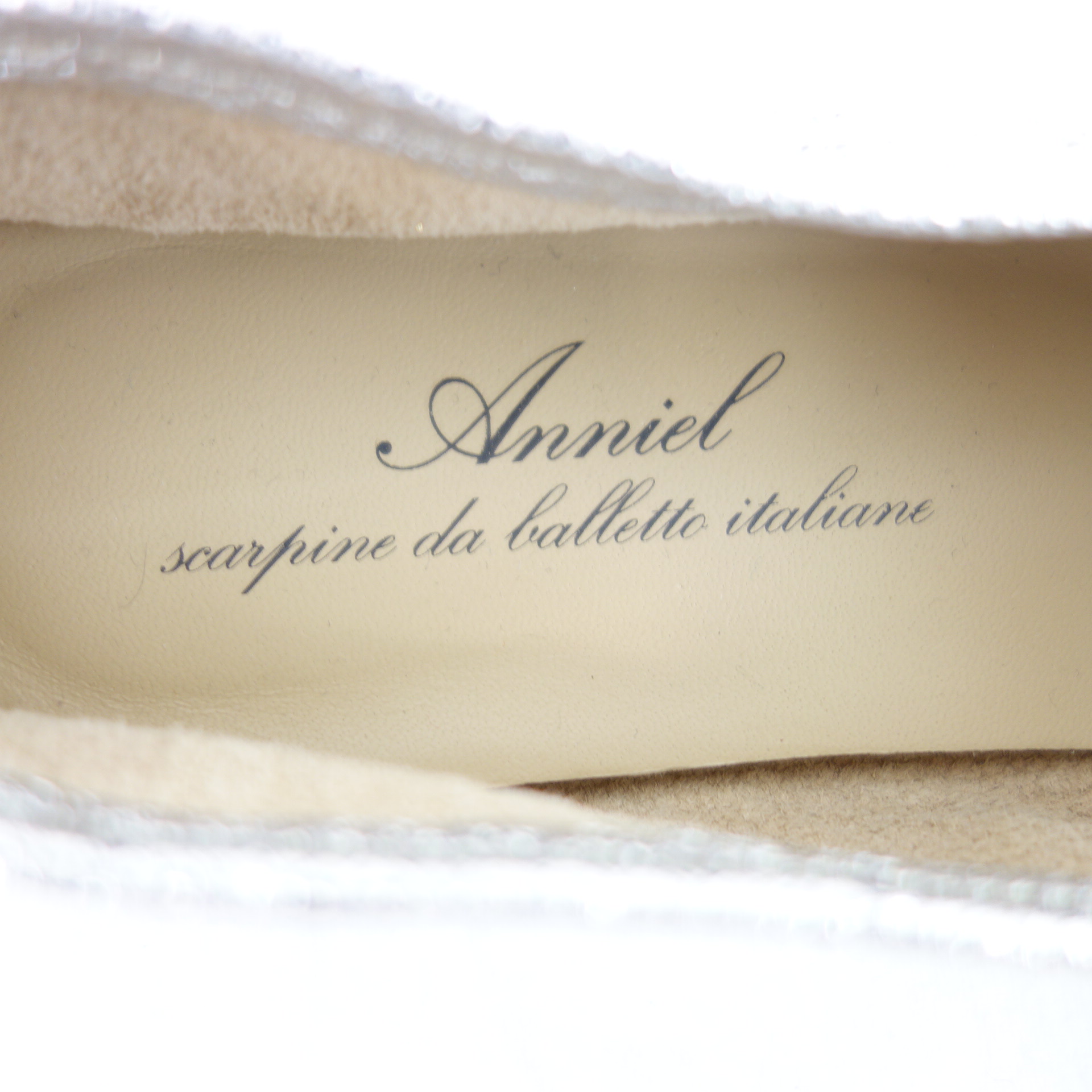 ANNIEL scarpine da balletto italiano Damen Schuhe Loafer Slipper Leder Silber 37
