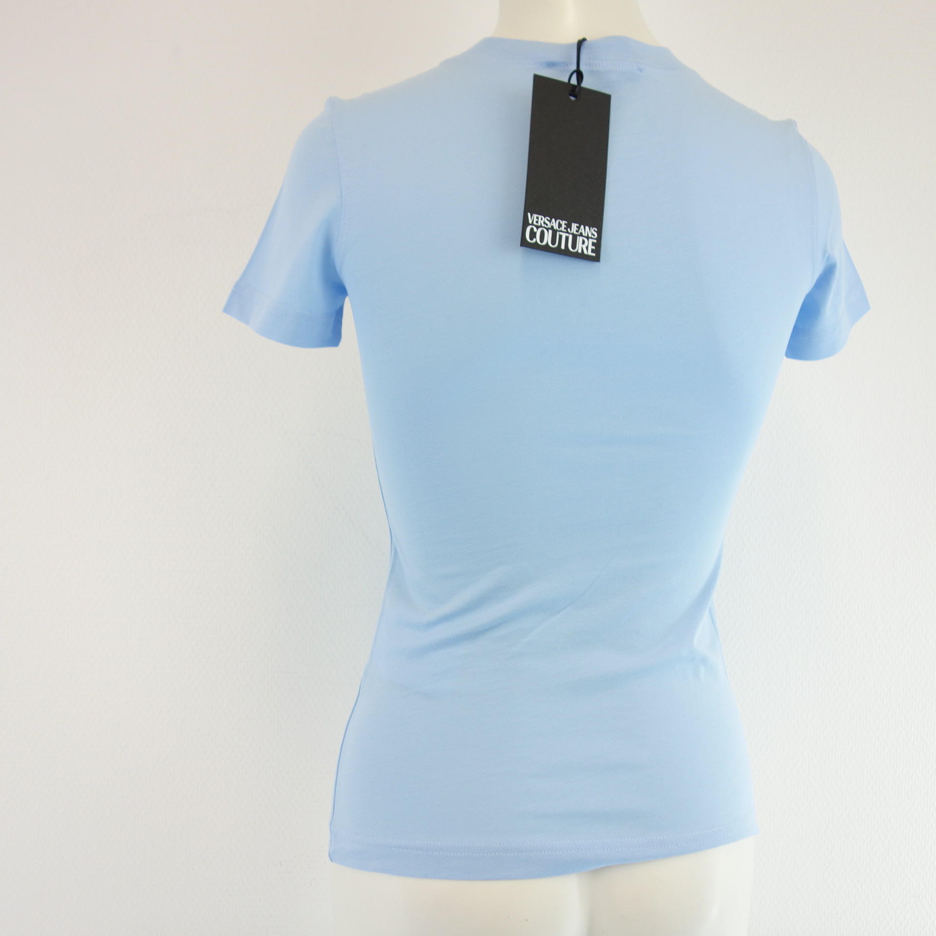VERSACE JEANS COUTURE Damen Shirt T-Shirt Oberteil Blau Slim Print 