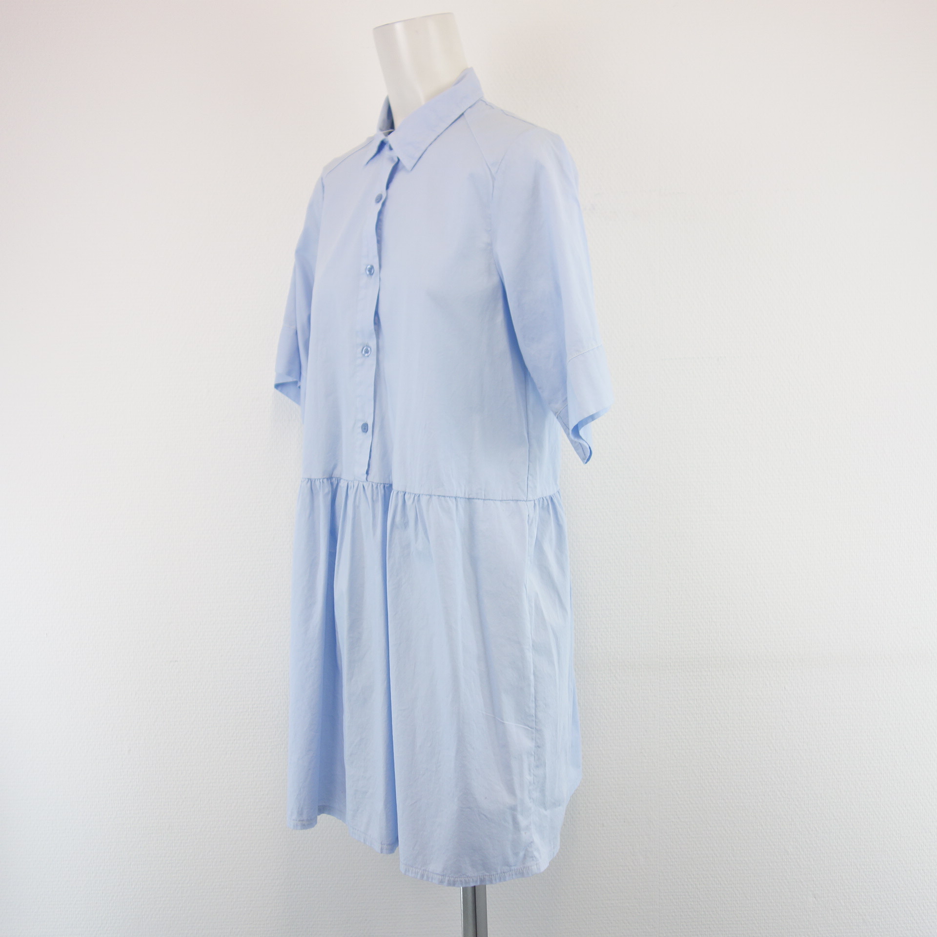 TIFFANY Dänemark Damen Kleid Blusenkleid Tunika Hellblau Größe S / M Kurzarm