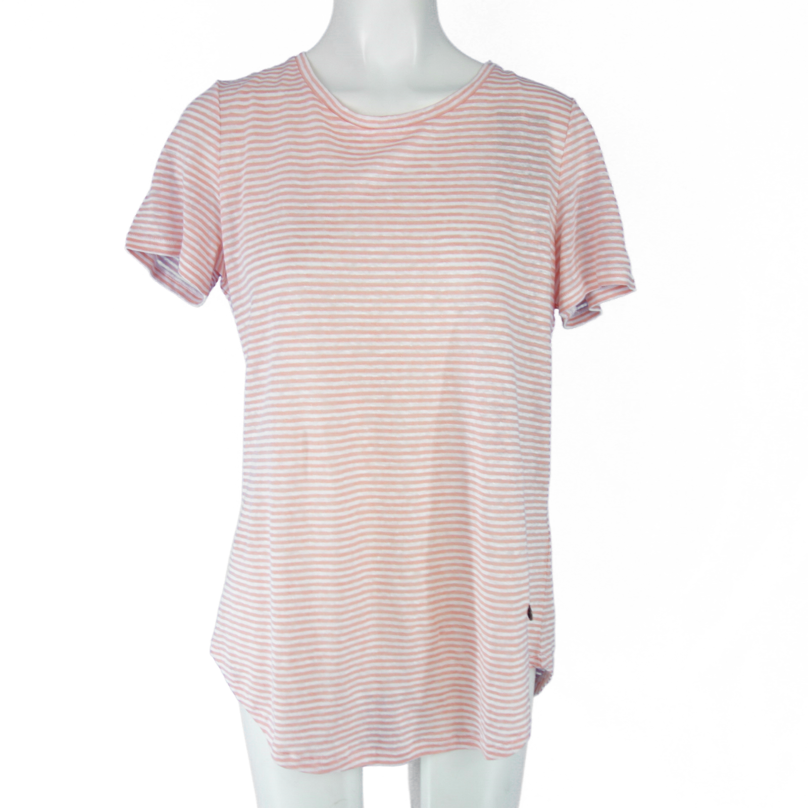 MALVIN Damen T Shirt T-Shirt Damenshirt Oberteil Rosa Weiß 42 Leinen Np 79 Neu