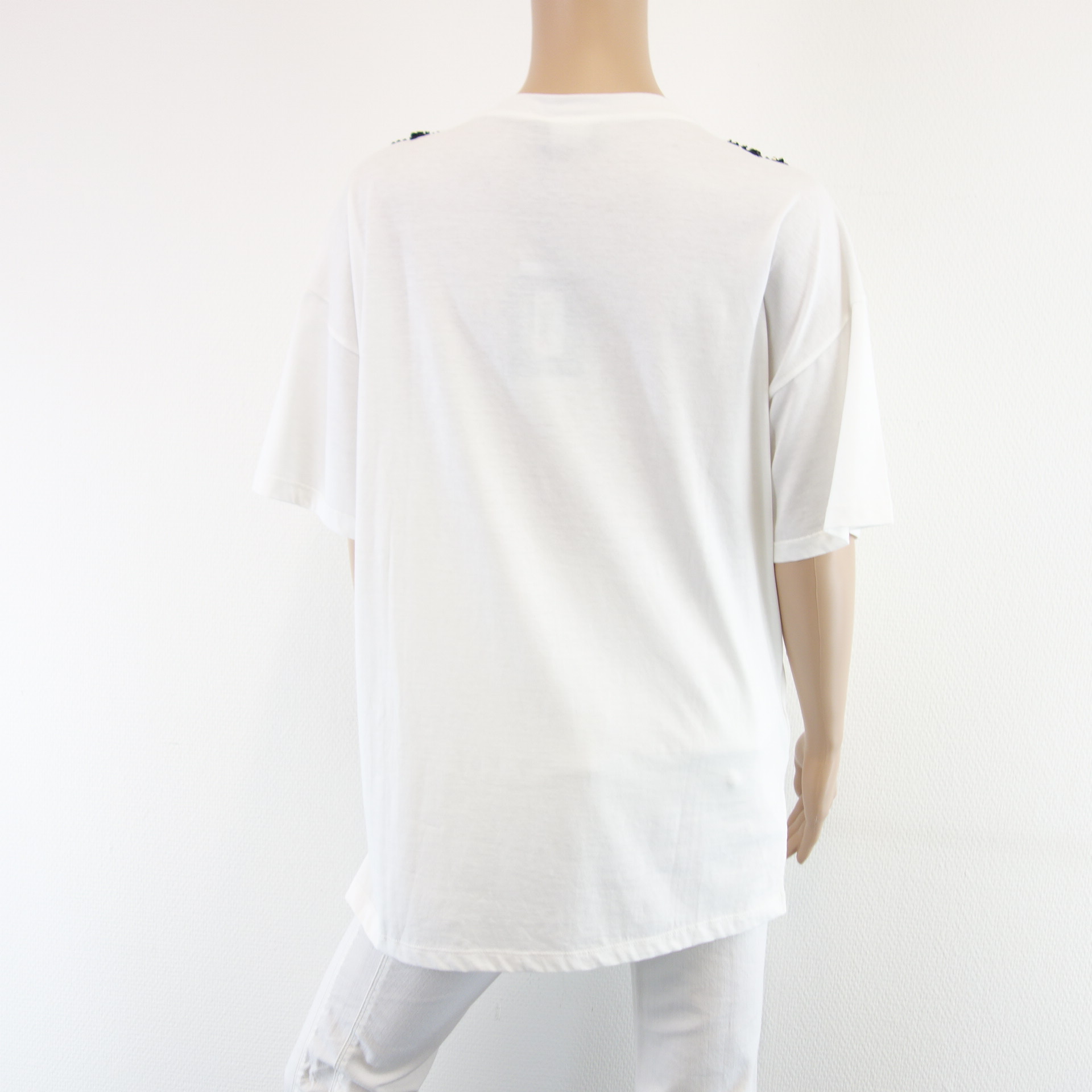 ERMANNO SCERVINO Shirt Weiß Ziersteine Schwarz 100% Baumwolle