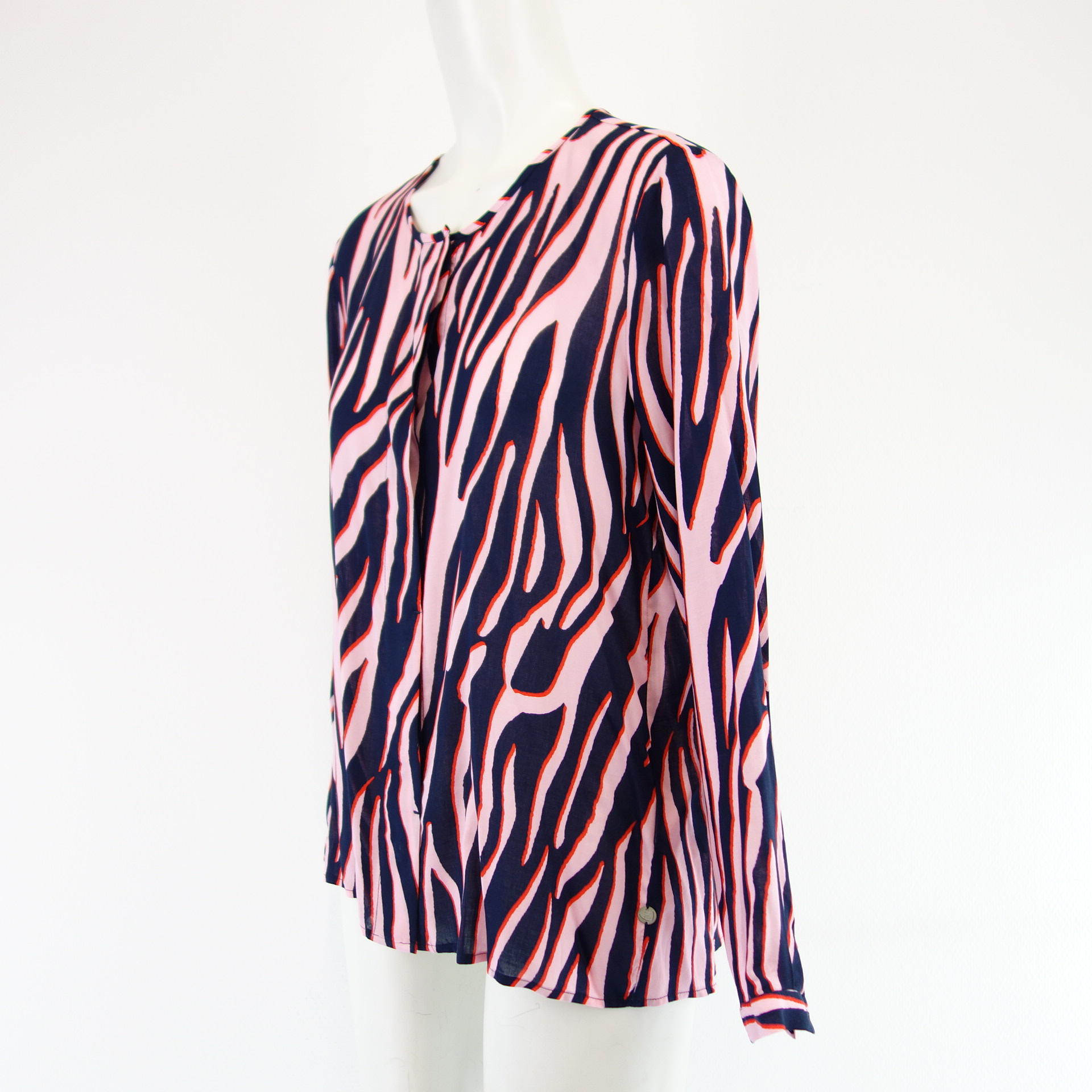MILANO Italy Damen Tunika Bluse Oberteil Shirt Bunter Print 100% Viskose Np 69 Neu